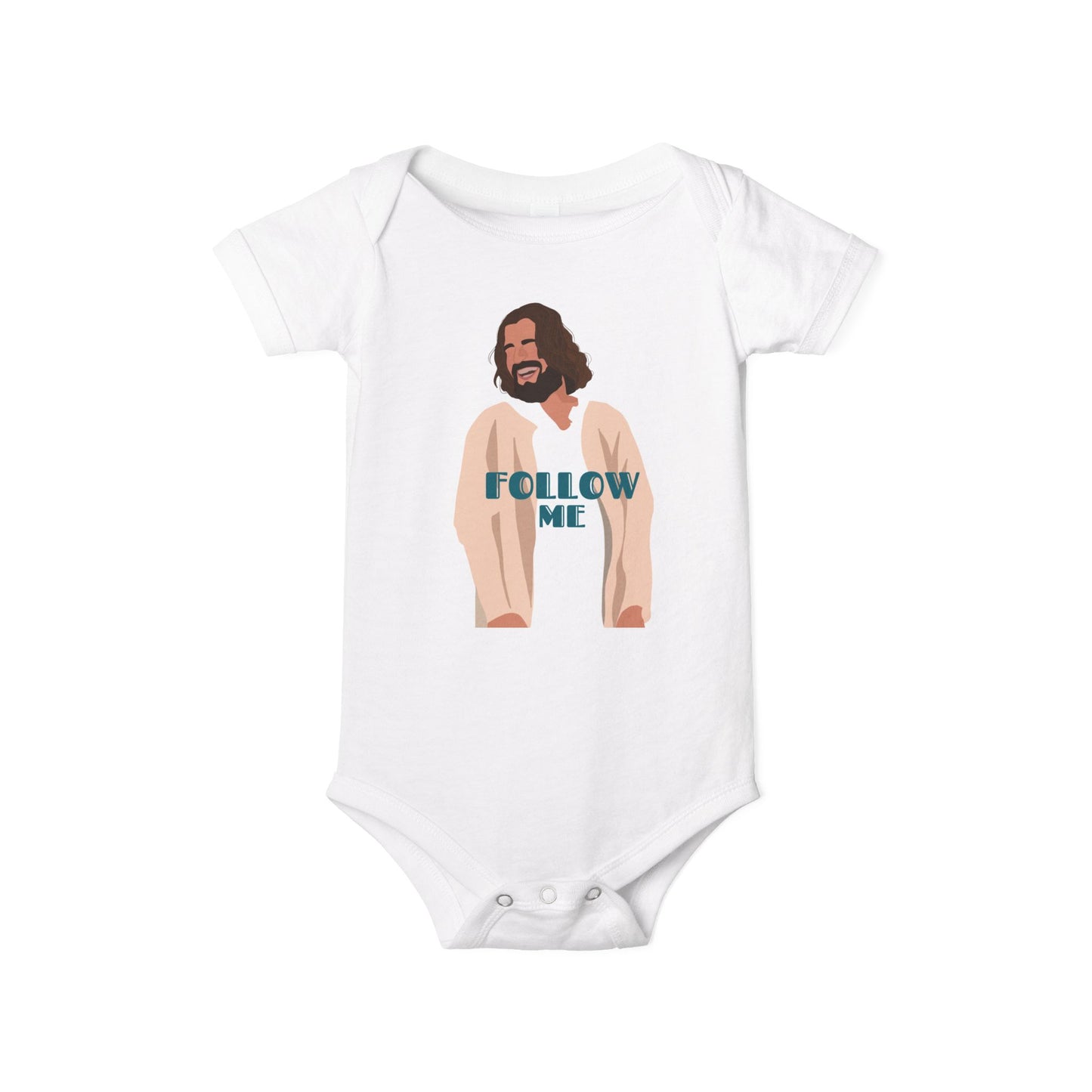 Jesus - Follow Me - 99 Sheep Signature Collection - Premium Unisex Baby Onesie