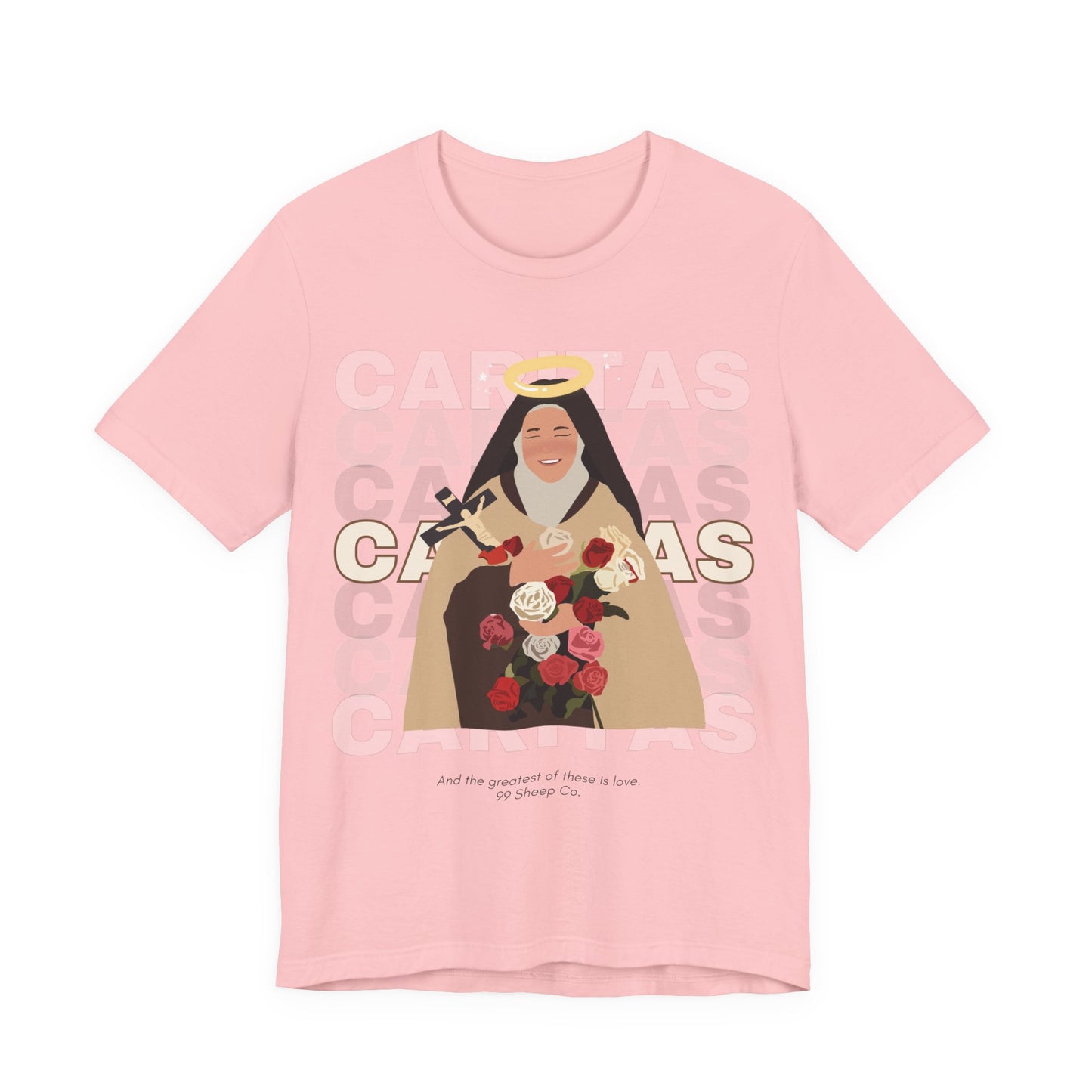 Caritas - St. Therese of Lisieux - 99 Sheep Signature Collection - Premium Unisex Adult Tee Shirt