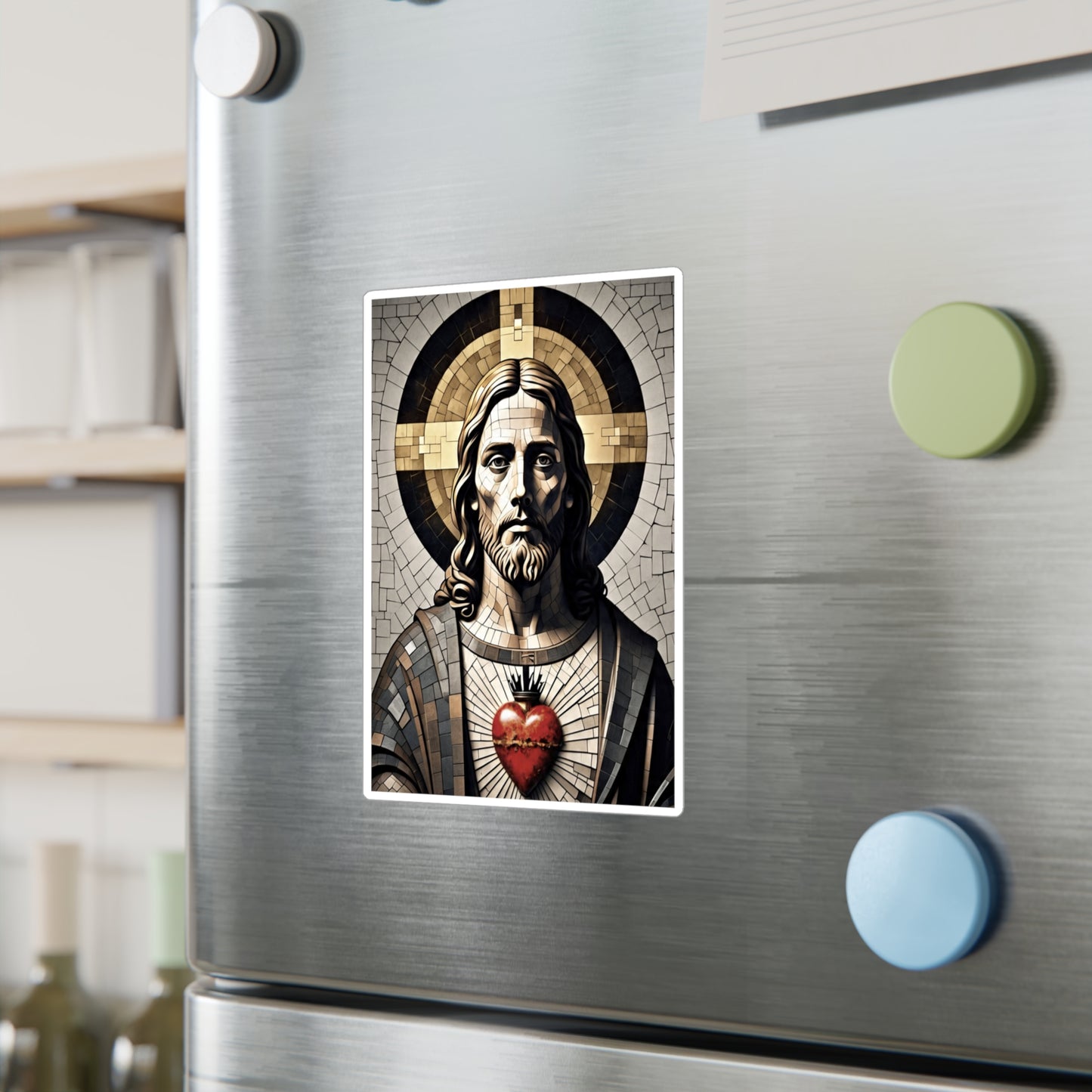 Sacred Heart of Jesus - Kiss-Cut Vinyl Decals, Christian Stickers, Religious Home Decor, Miraculous Love, Sacred Heart Art, Inspirational Gifts