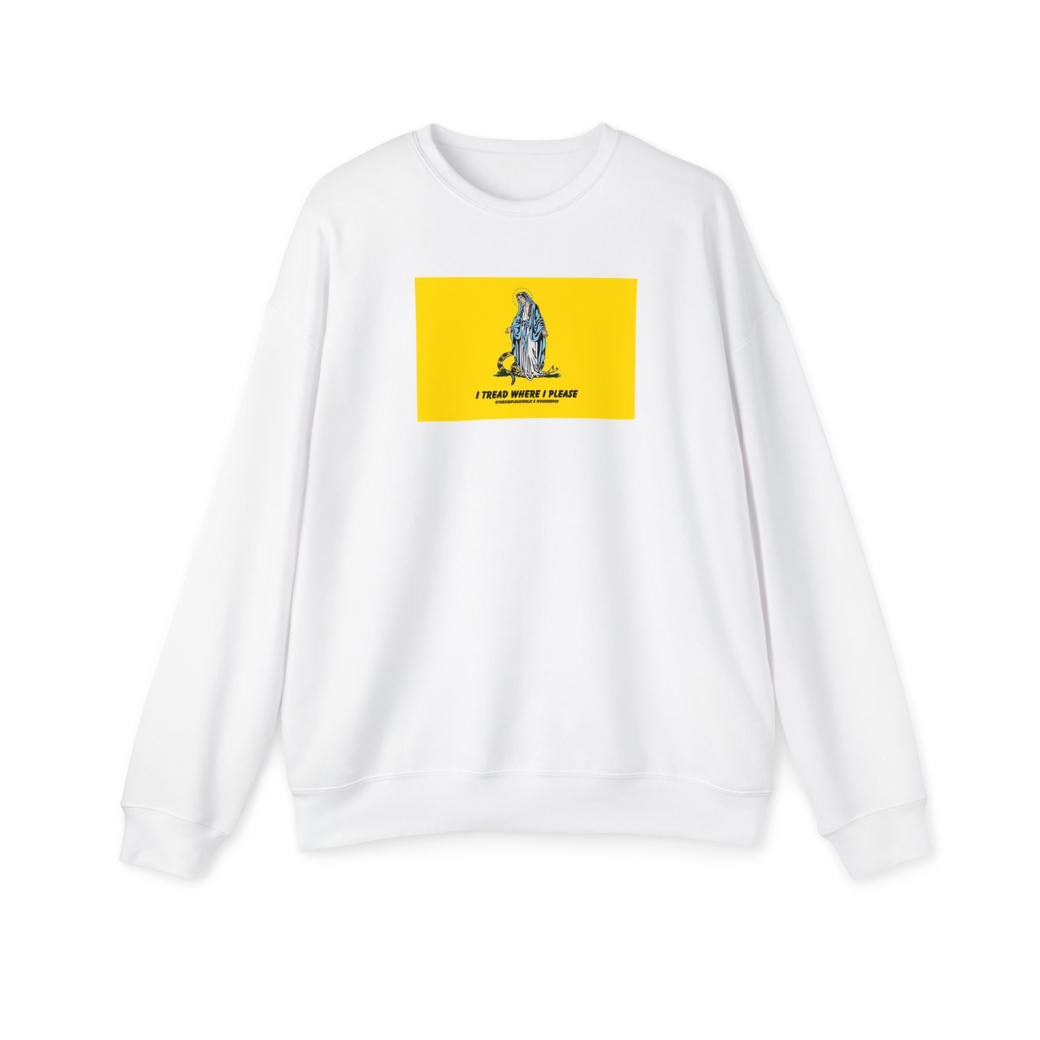 Our Lady Treads Where She Pleases - Premium Unisex Drop Shoulder Sweatshirt