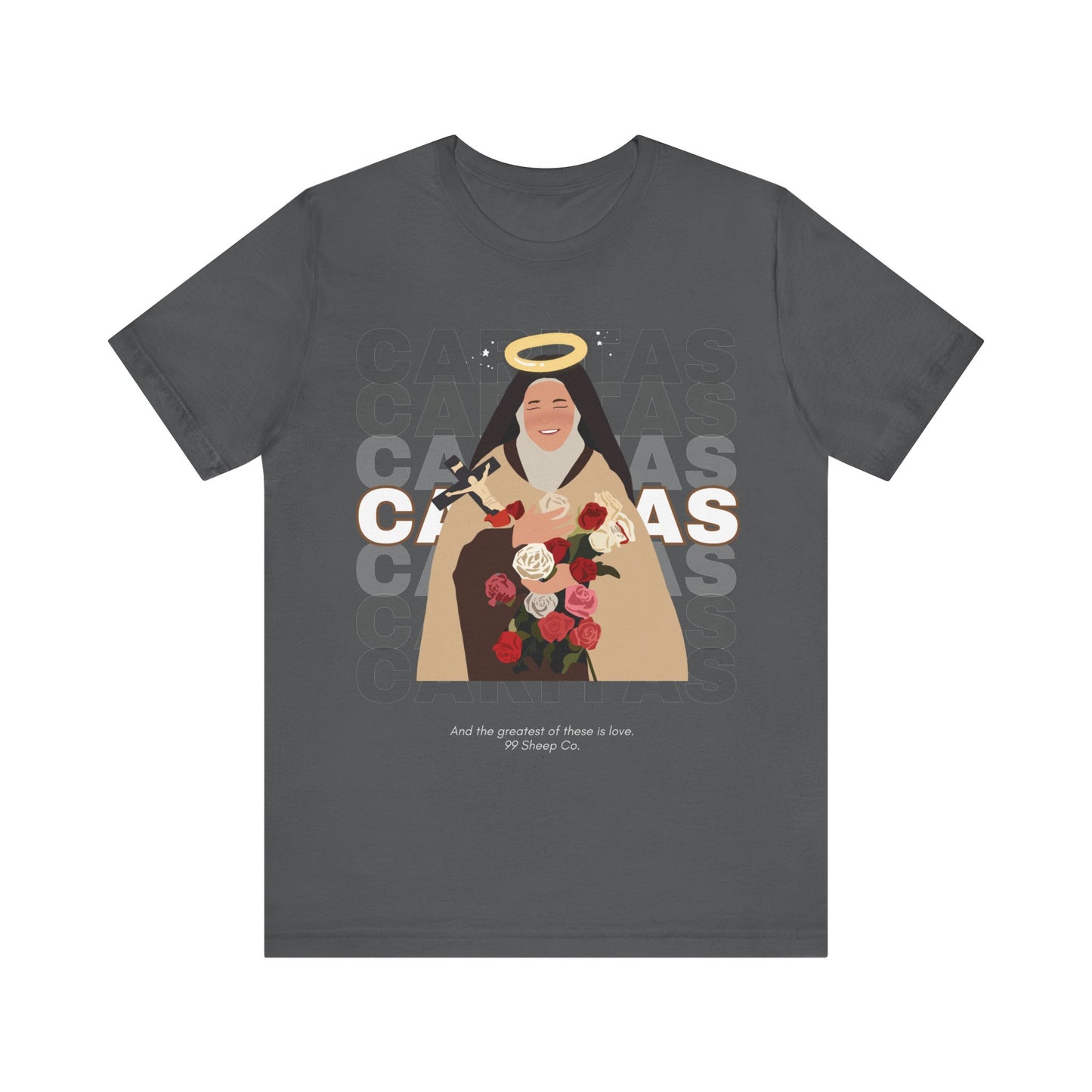 Caritas - St. Therese of Lisieux - 99 Sheep Signature Collection - Premium Unisex Adult Tee Shirt