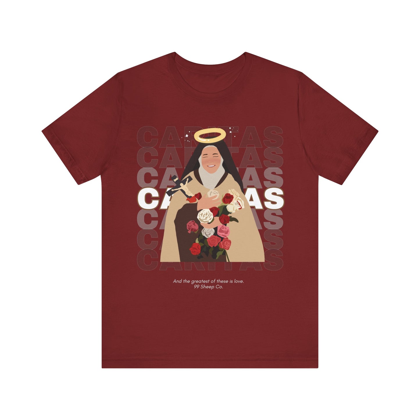 Caritas - St. Therese of Lisieux - 99 Sheep Signature Collection - Premium Unisex Adult Tee Shirt