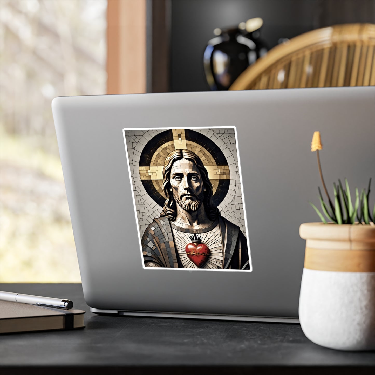 Sacred Heart of Jesus - Kiss-Cut Vinyl Decals, Christian Stickers, Religious Home Decor, Miraculous Love, Sacred Heart Art, Inspirational Gifts