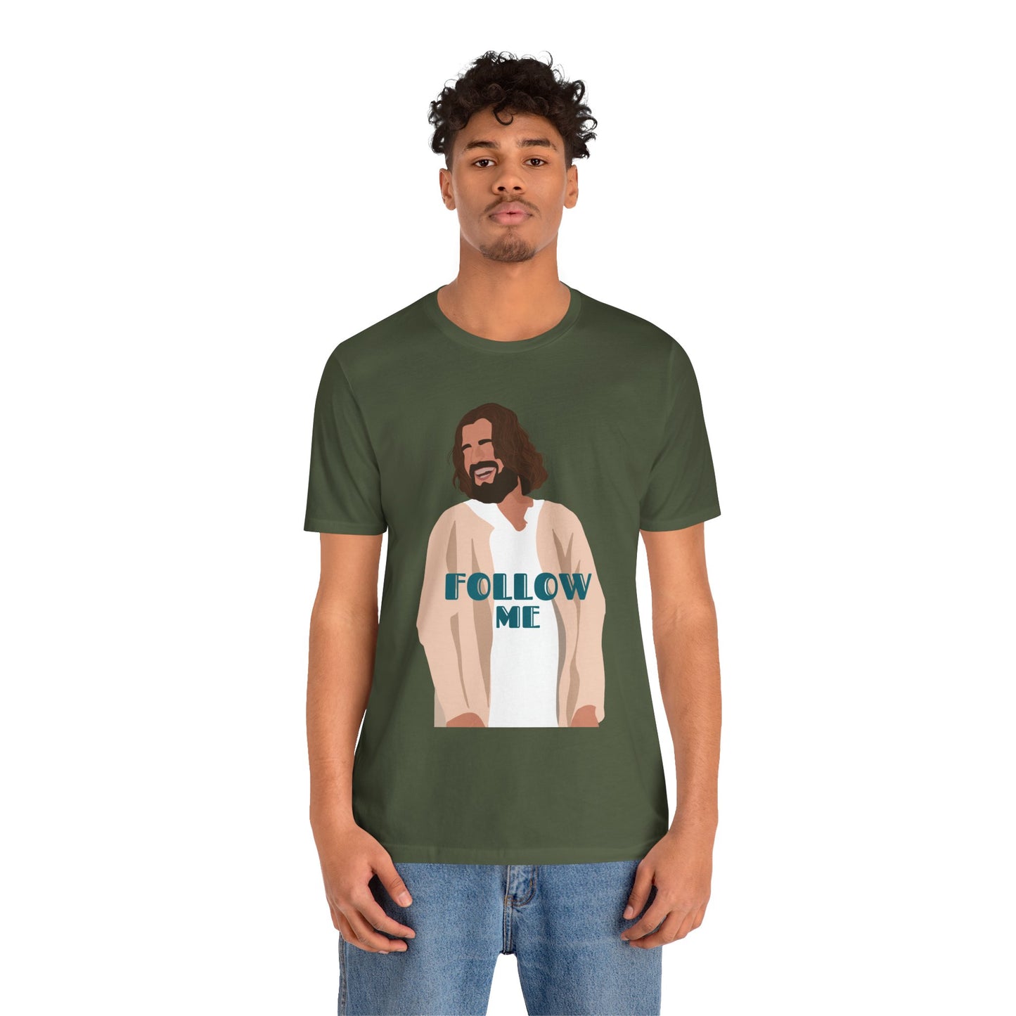 Jesus - Follow Me - 99 Sheep Signature Collection - Premium Unisex Adult Tee Shirt