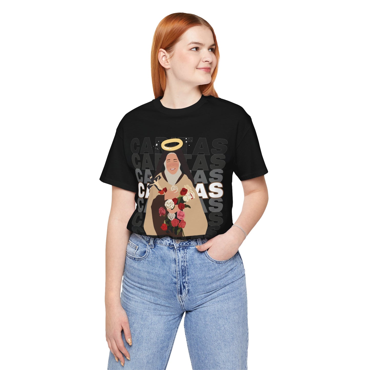 Caritas - St. Therese of Lisieux - 99 Sheep Signature Collection - Premium Unisex Adult Tee Shirt