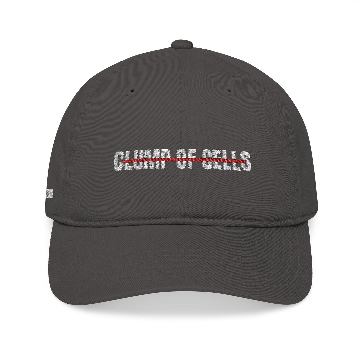 Not Just a Clump of Cells - Pro Life Frenchie Collab - Embroidered Organic Baseball Cap