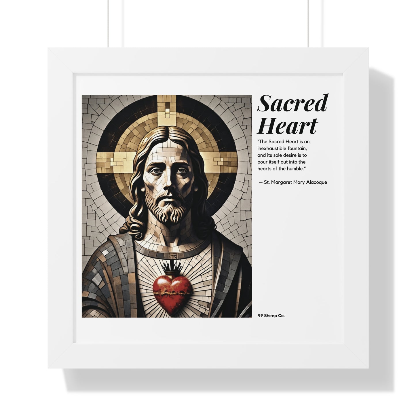 Sacred Heart of Jesus Vertical Mosaic Poster | Religious Wall Art, Home Decor, Christian Gift, Artwork