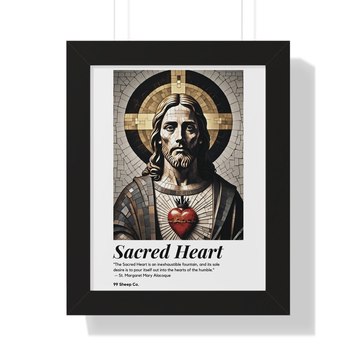 Sacred Heart of Jesus Vertical Mosaic Poster | Religious Wall Art, Home Decor, Christian Gift, Artwork