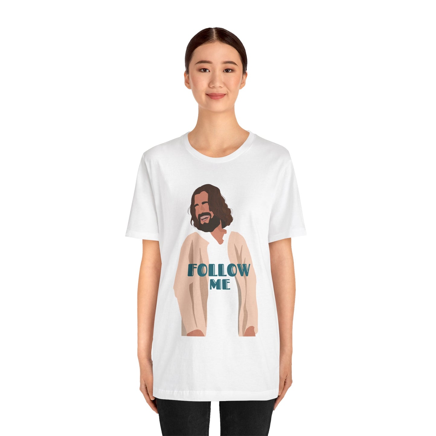 Jesus - Follow Me - 99 Sheep Signature Collection - Premium Unisex Adult Tee Shirt