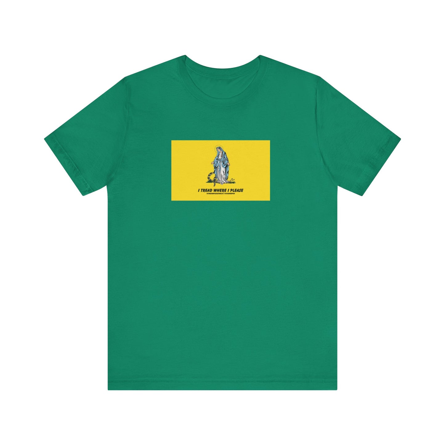 Mary - I tread where I please (@TheSimpleCatholic) - Premium Unisex Novelty Tee