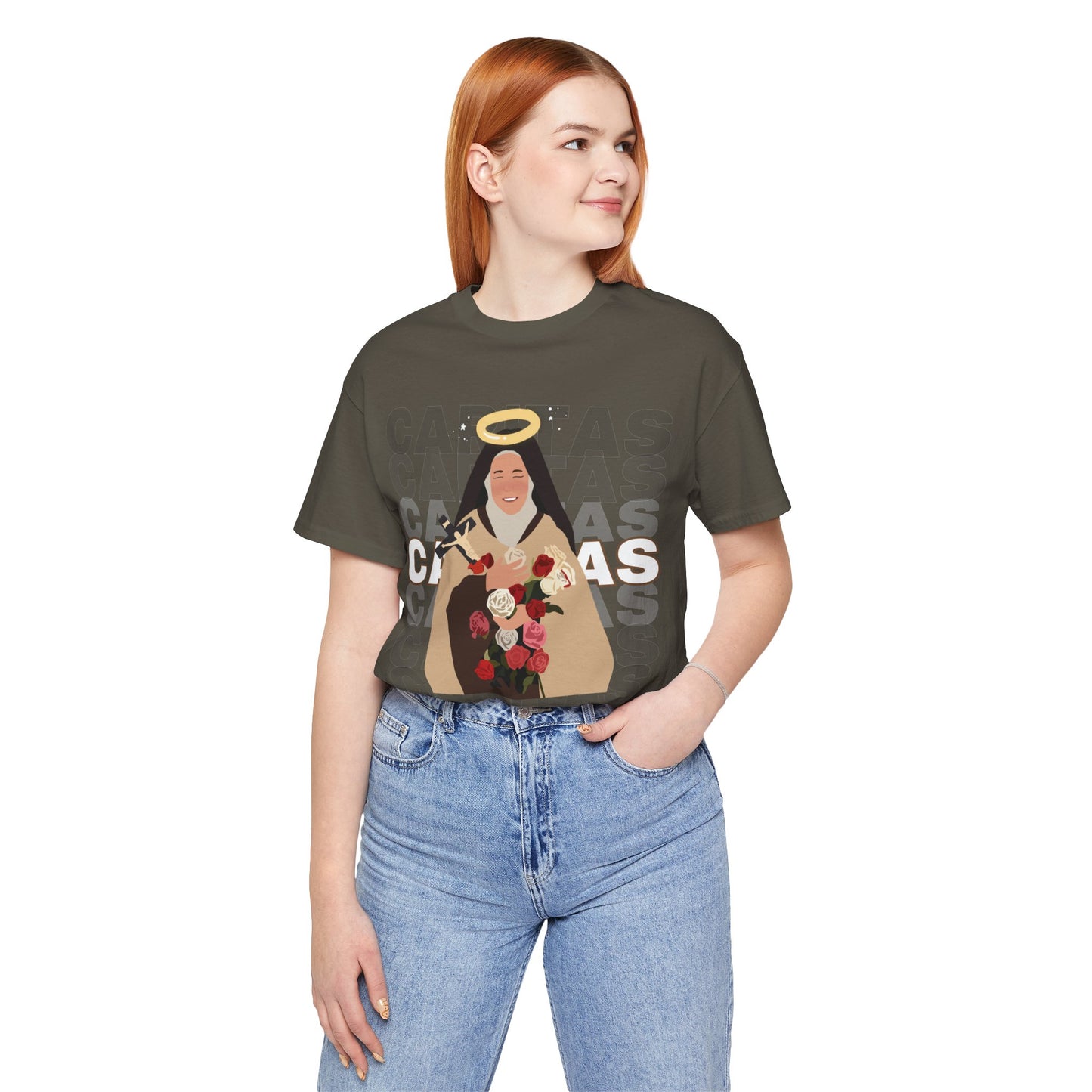 Caritas - St. Therese of Lisieux - 99 Sheep Signature Collection - Premium Unisex Adult Tee Shirt