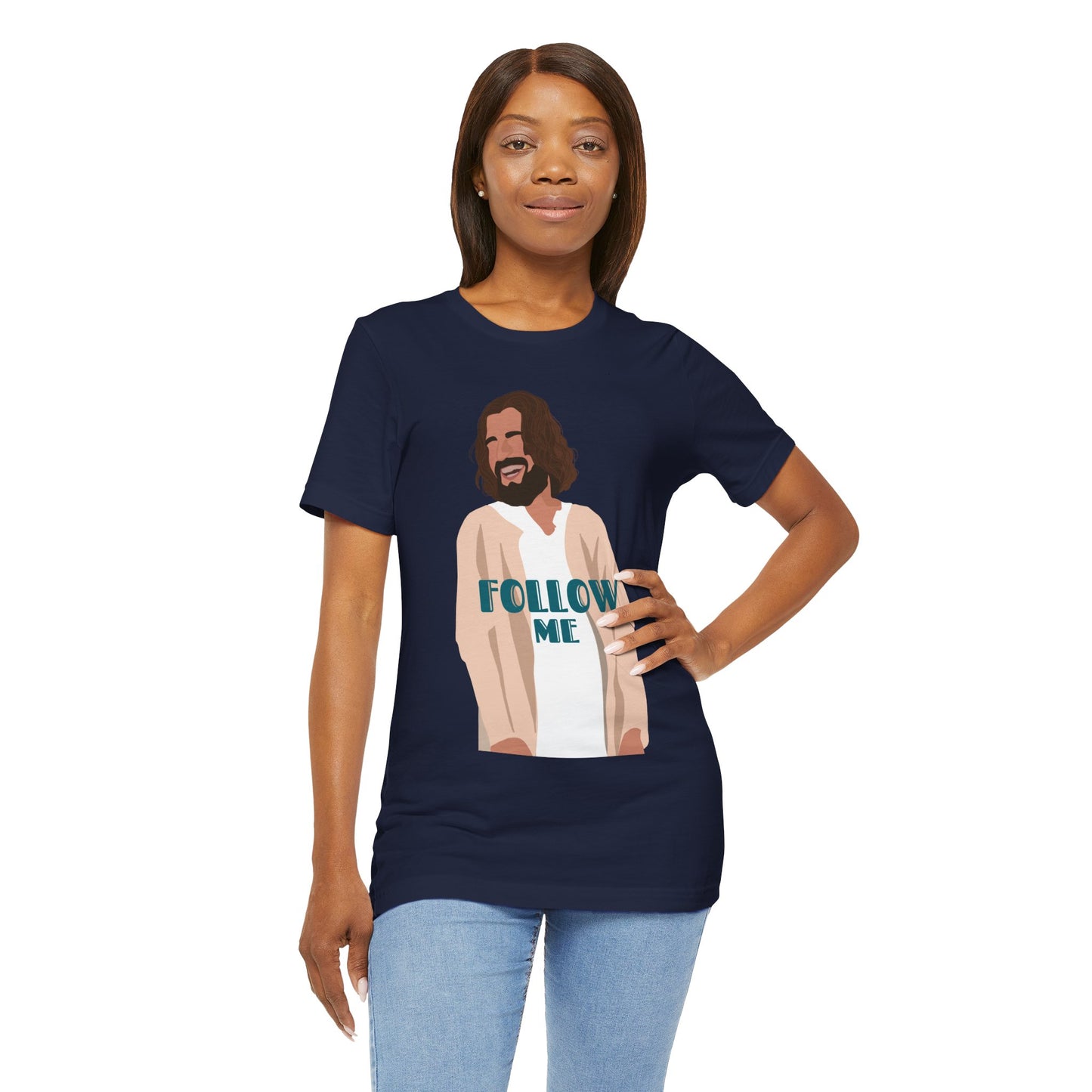 Jesus - Follow Me - 99 Sheep Signature Collection - Premium Unisex Adult Tee Shirt