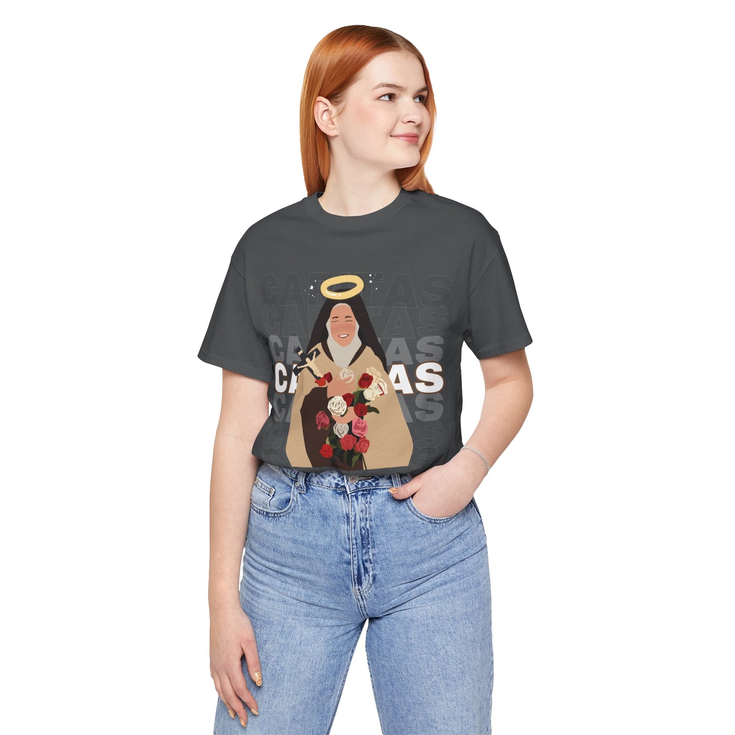 Caritas - St. Therese of Lisieux - 99 Sheep Signature Collection - Premium Unisex Adult Tee Shirt