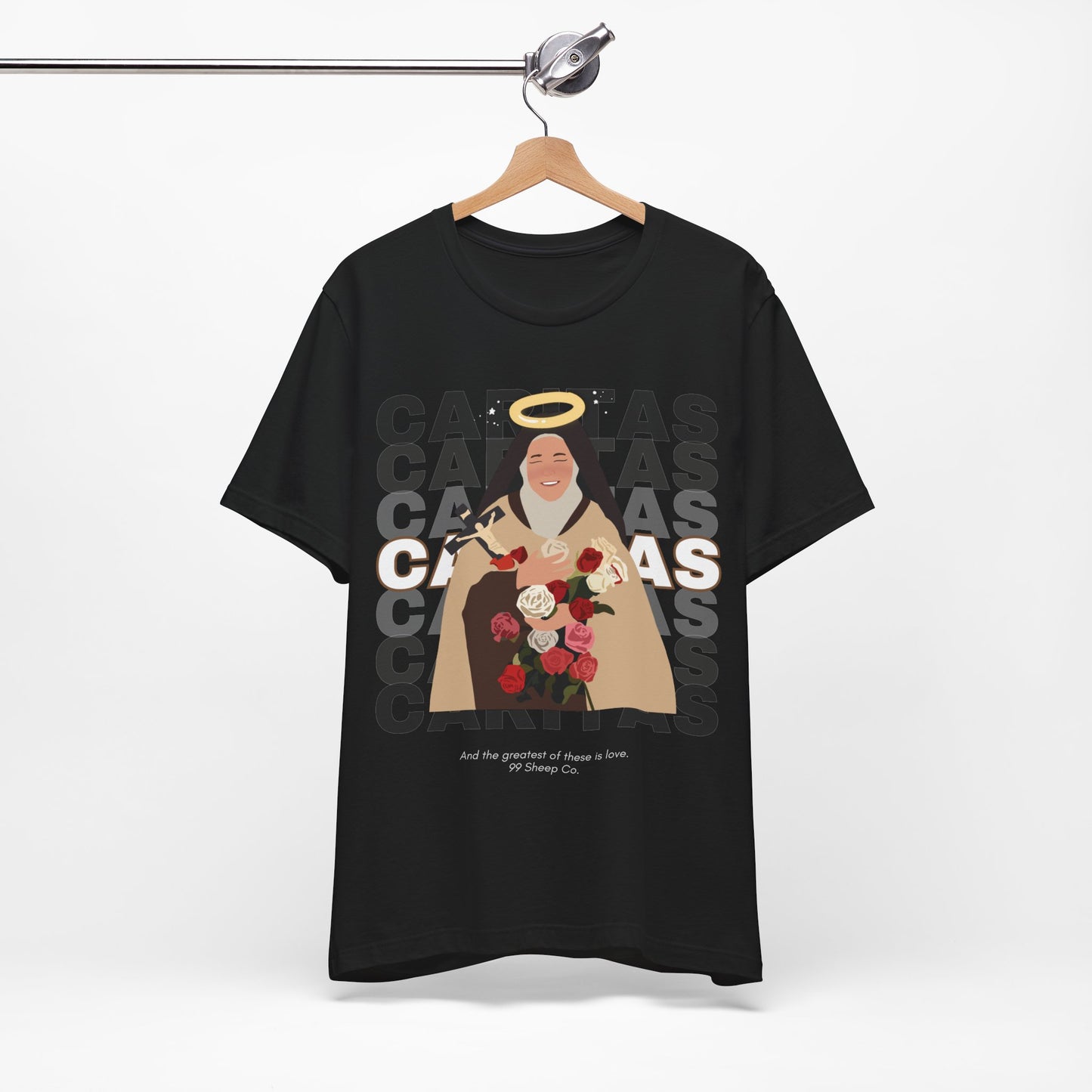 Caritas - St. Therese of Lisieux - 99 Sheep Signature Collection - Premium Unisex Adult Tee Shirt