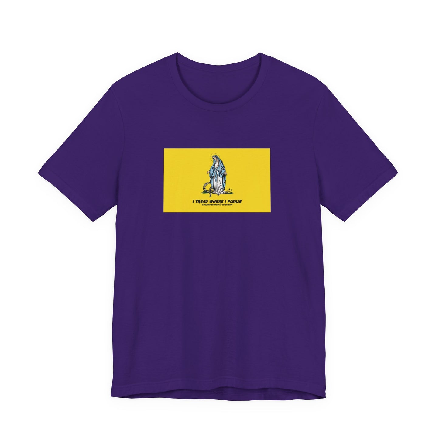 Mary - I tread where I please (@TheSimpleCatholic) - Premium Unisex Novelty Tee