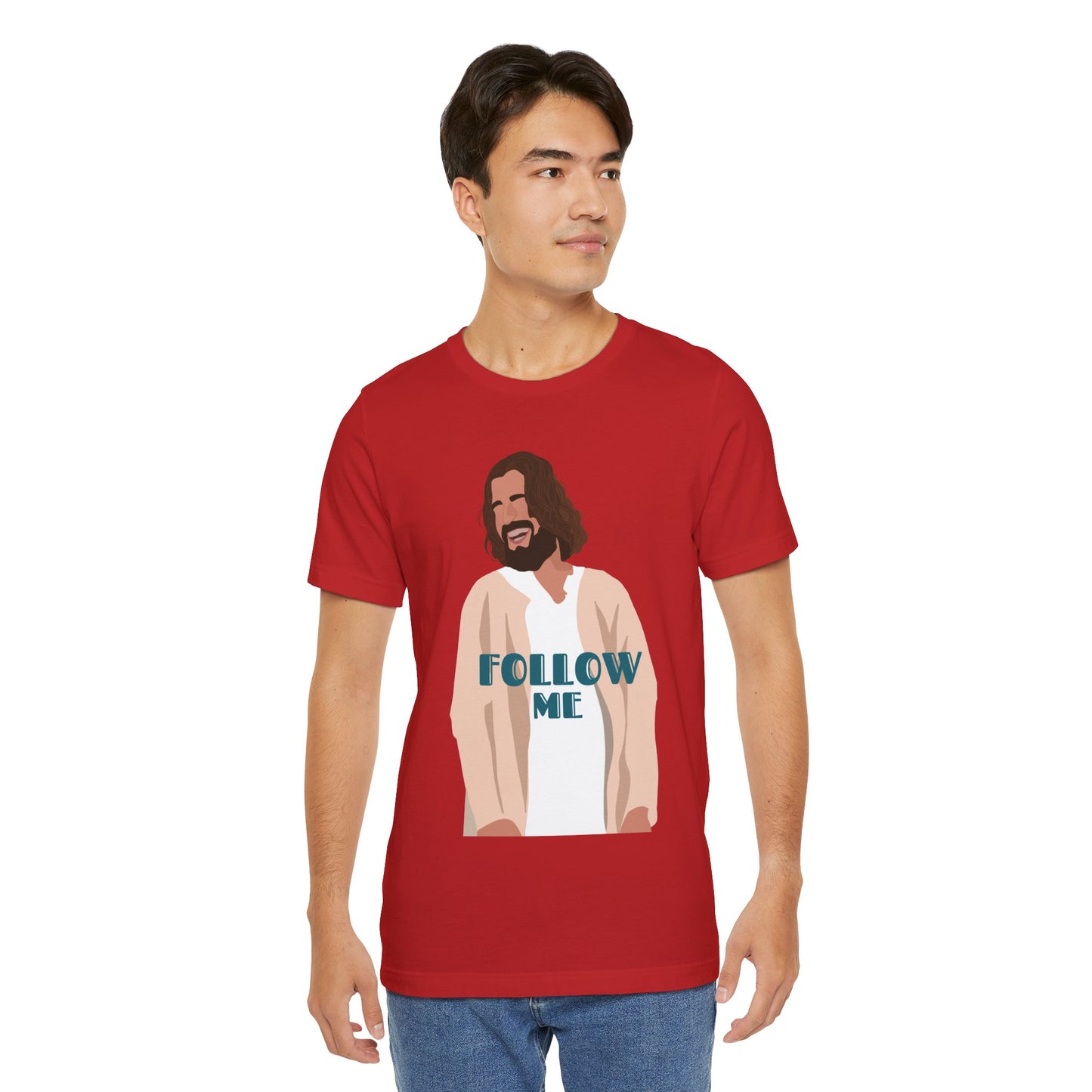Jesus - Follow Me - 99 Sheep Signature Collection - Premium Unisex Adult Tee Shirt