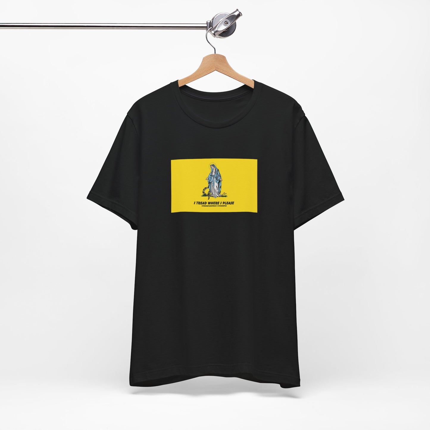 Mary - I tread where I please (@TheSimpleCatholic) - Premium Unisex Novelty Tee