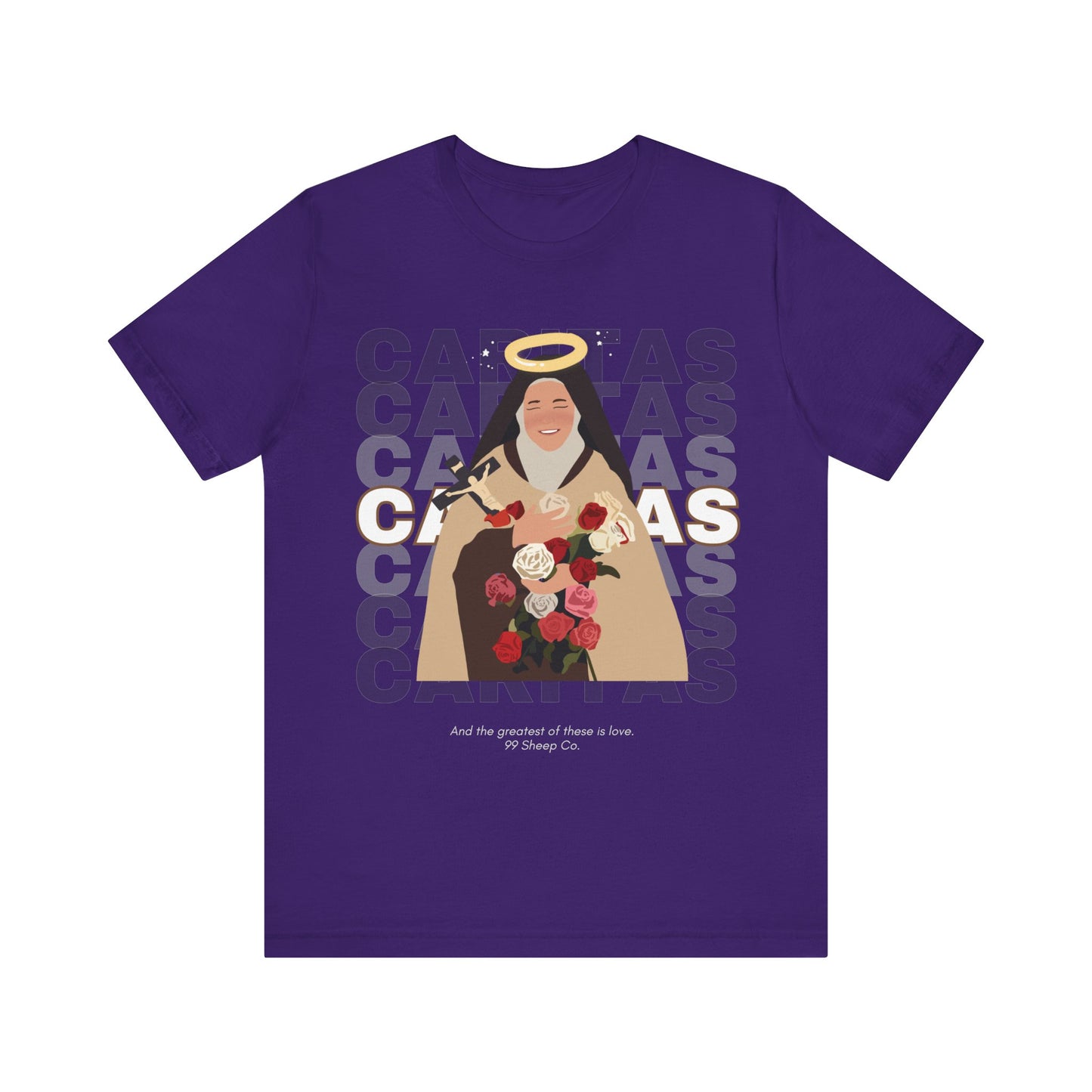 Caritas - St. Therese of Lisieux - 99 Sheep Signature Collection - Premium Unisex Adult Tee Shirt