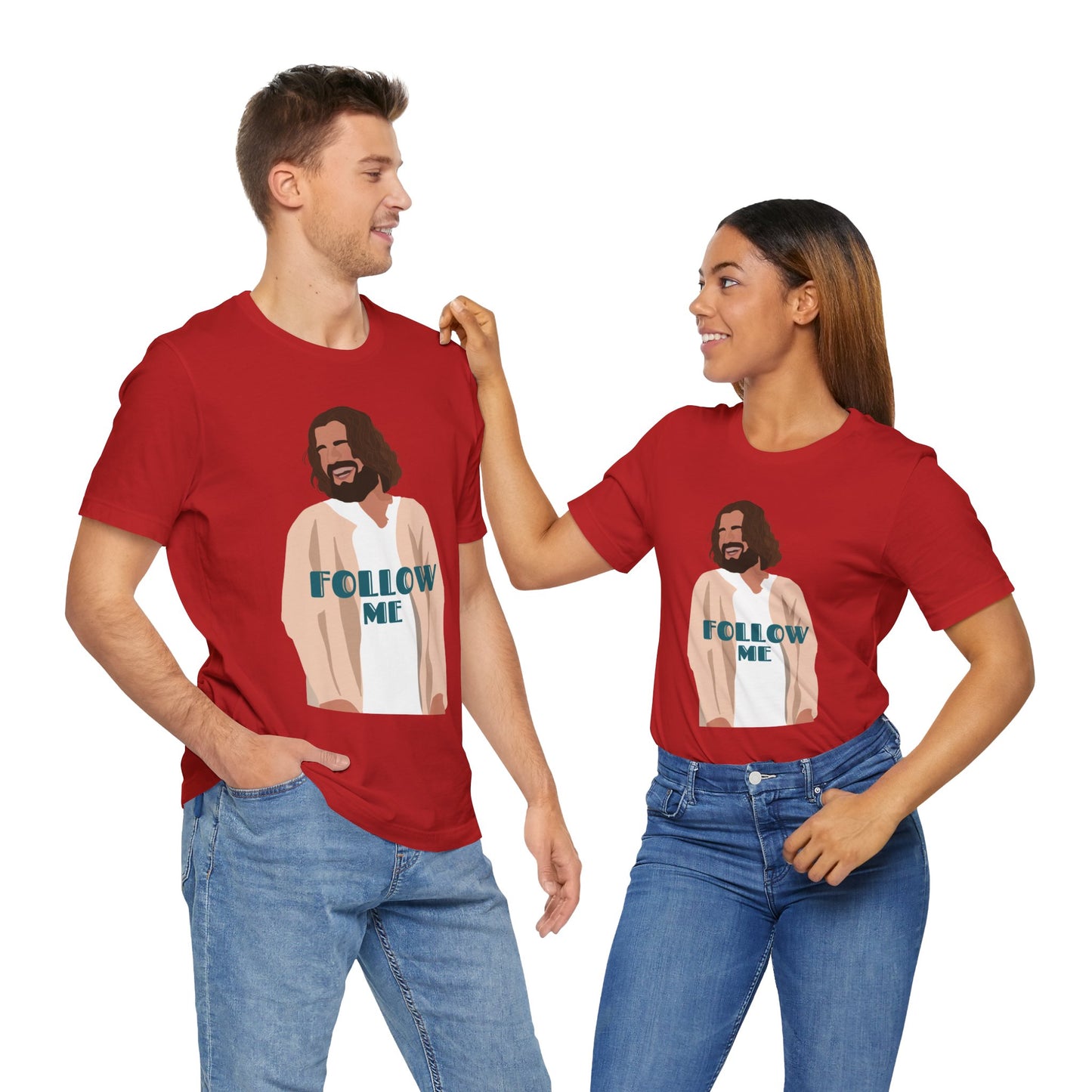 Jesus - Follow Me - 99 Sheep Signature Collection - Premium Unisex Adult Tee Shirt