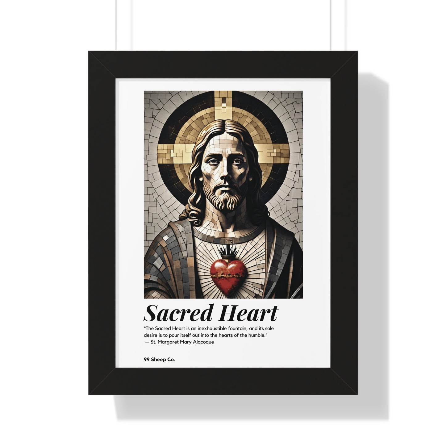 Sacred Heart of Jesus Vertical Mosaic Poster | Religious Wall Art, Home Decor, Christian Gift, Artwork
