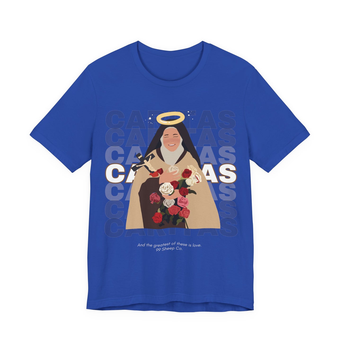 Caritas - St. Therese of Lisieux - 99 Sheep Signature Collection - Premium Unisex Adult Tee Shirt