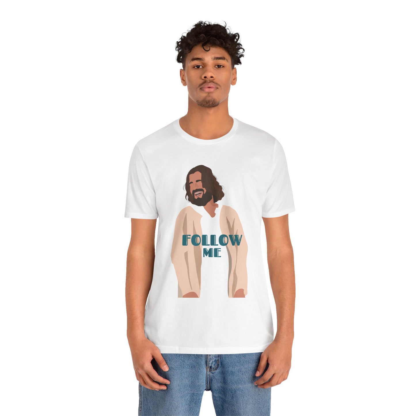 Jesus - Follow Me - 99 Sheep Signature Collection - Premium Unisex Adult Tee Shirt