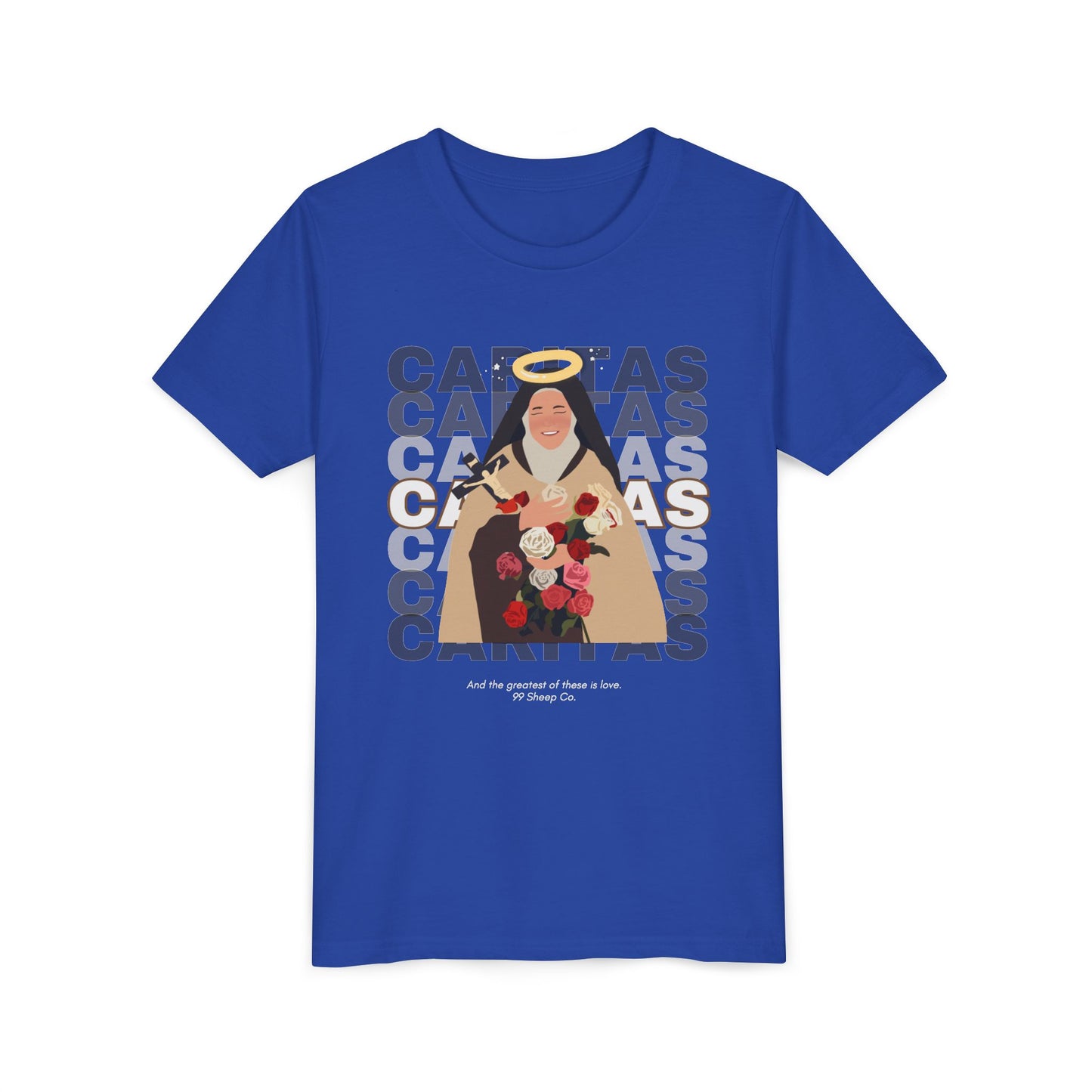 Caritas - St. Therese of Lisieux - 99 Sheep Signature Collection - Premium Unisex Youth Shirt