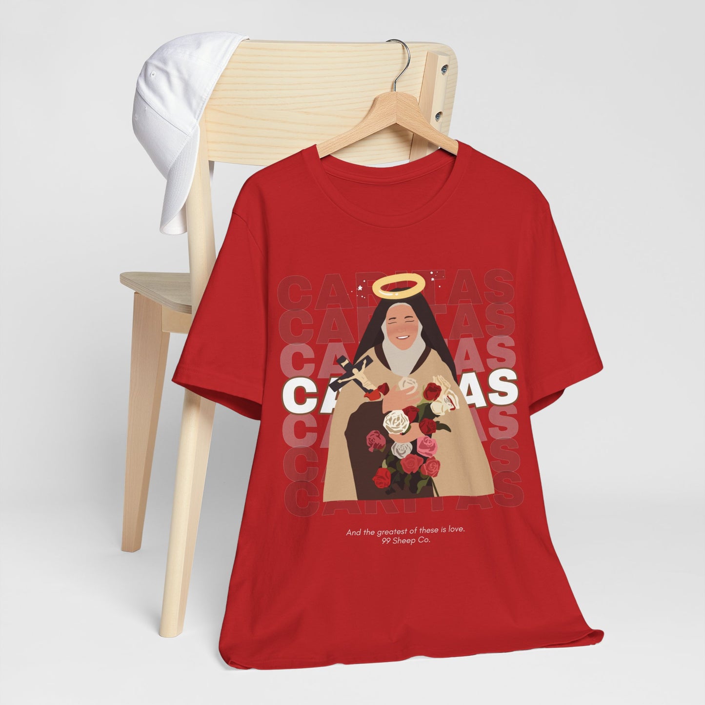 Caritas - St. Therese of Lisieux - 99 Sheep Signature Collection - Premium Unisex Adult Tee Shirt