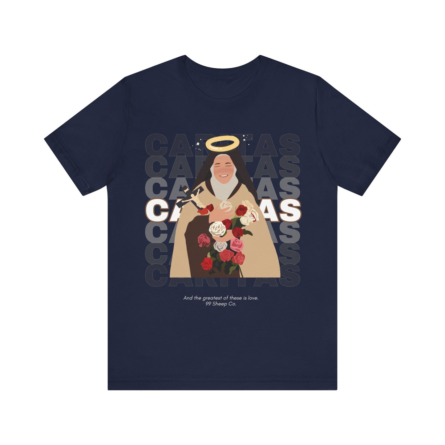 Caritas - St. Therese of Lisieux - 99 Sheep Signature Collection - Premium Unisex Adult Tee Shirt