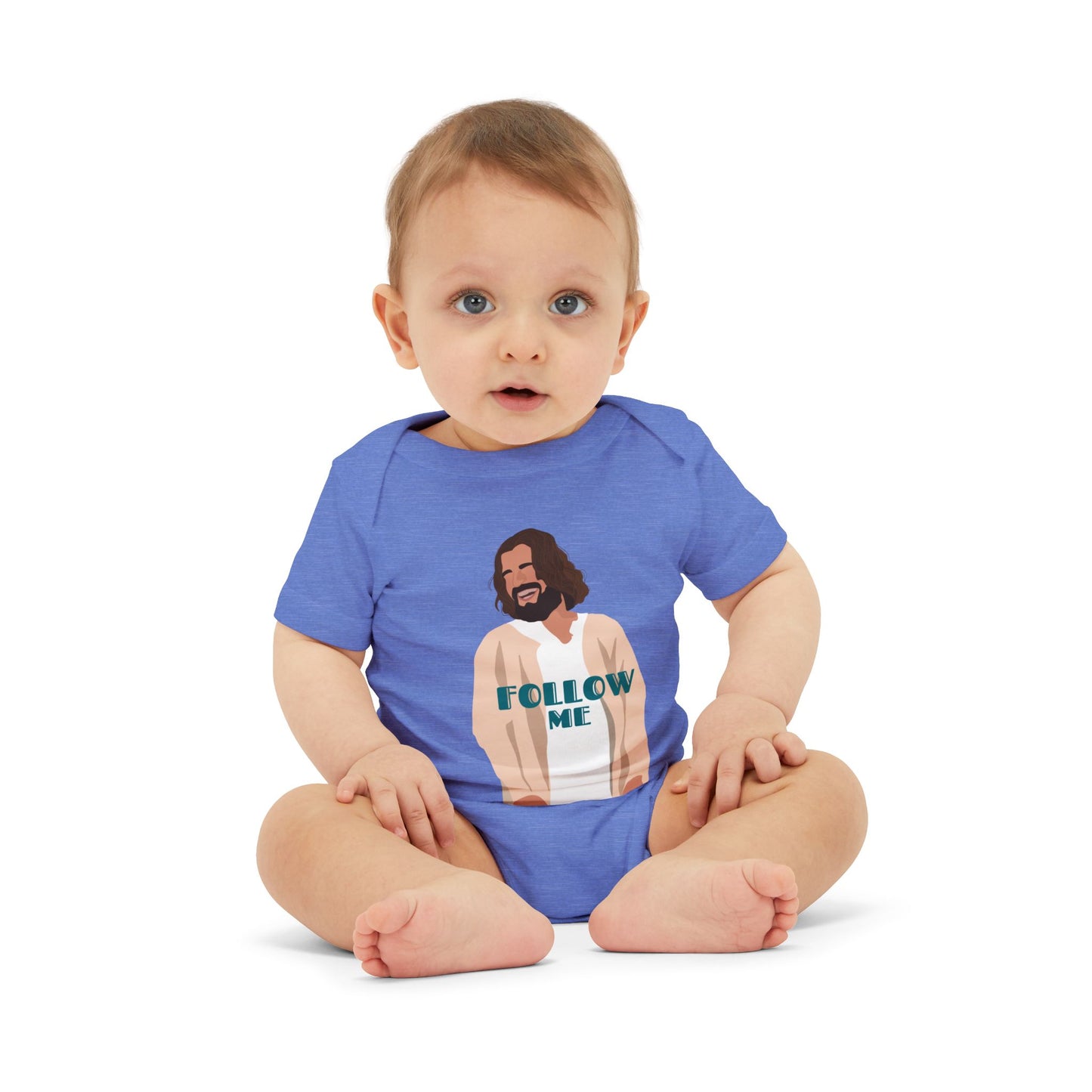 Jesus - Follow Me - 99 Sheep Signature Collection - Premium Unisex Baby Onesie
