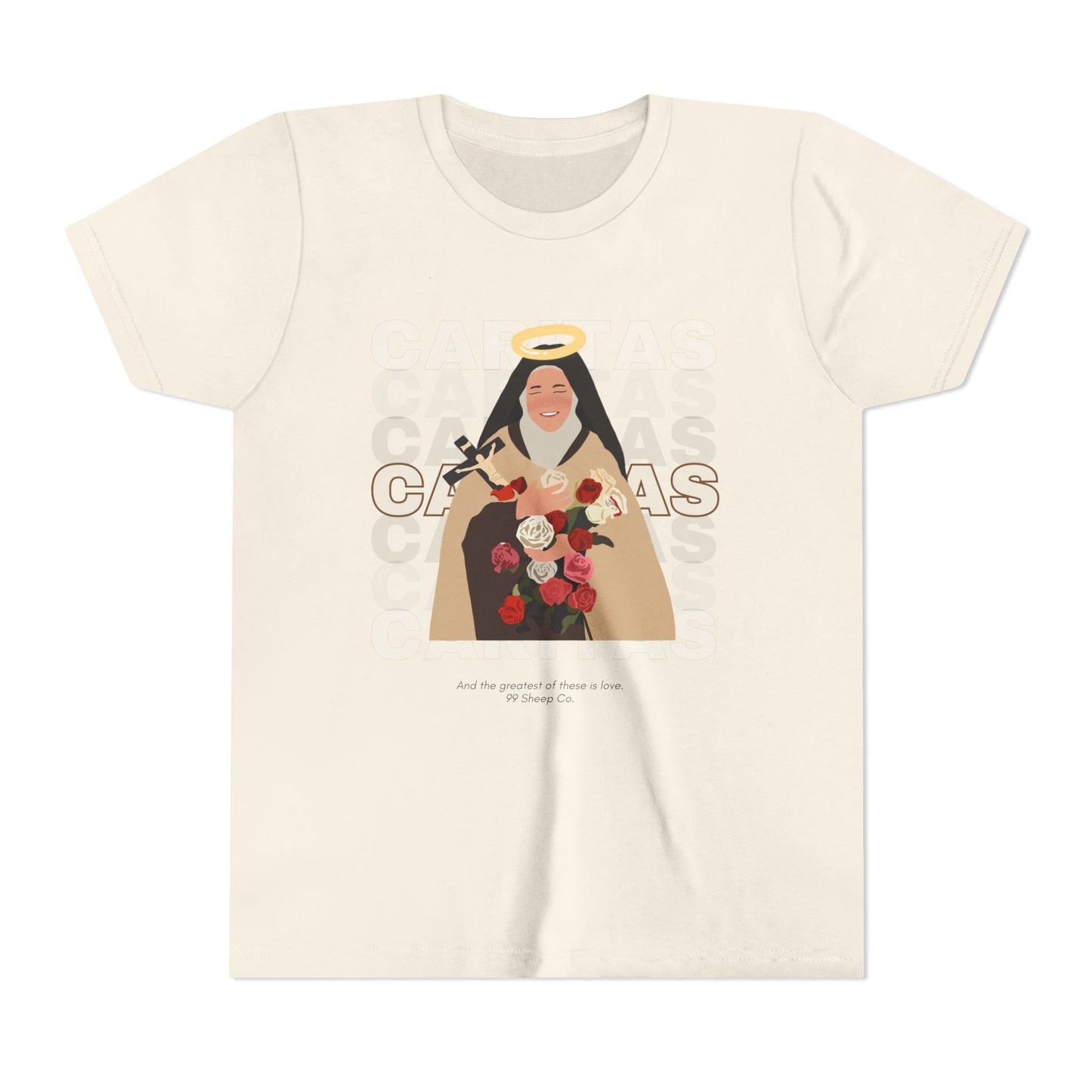 Caritas - St. Therese of Lisieux - 99 Sheep Signature Collection - Premium Unisex Youth Shirt