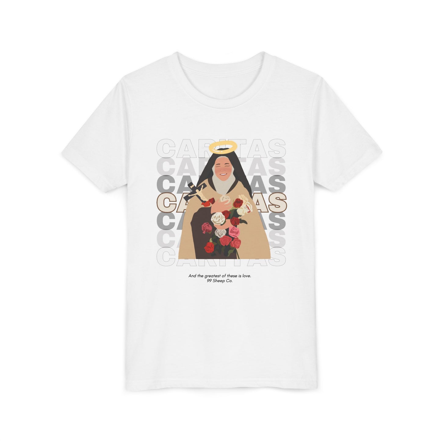 Caritas - St. Therese of Lisieux - 99 Sheep Signature Collection - Premium Unisex Youth Shirt