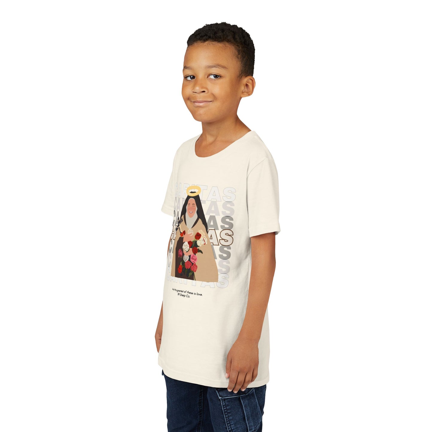 Caritas - St. Therese of Lisieux - 99 Sheep Signature Collection - Premium Unisex Youth Shirt