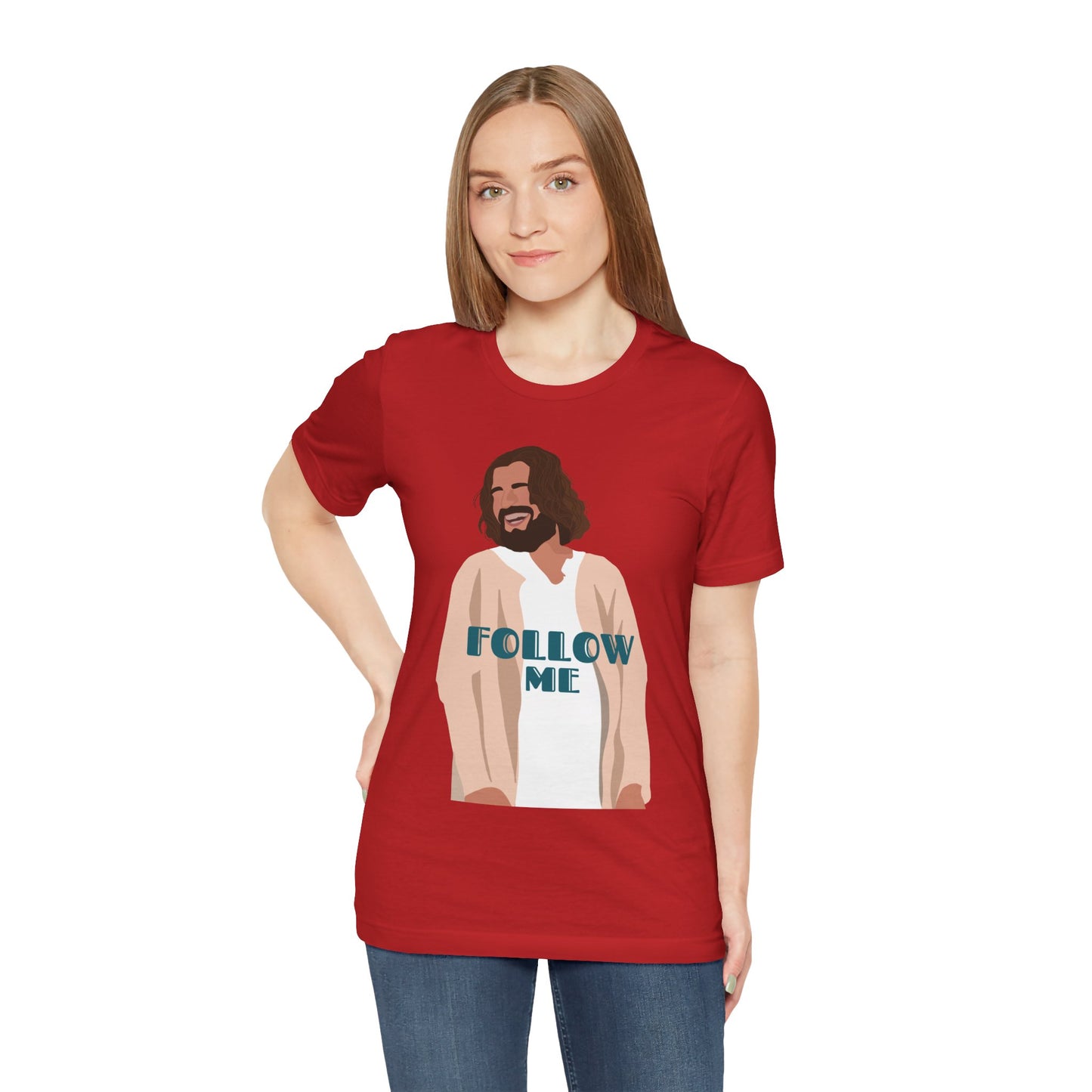 Jesus - Follow Me - 99 Sheep Signature Collection - Premium Unisex Adult Tee Shirt