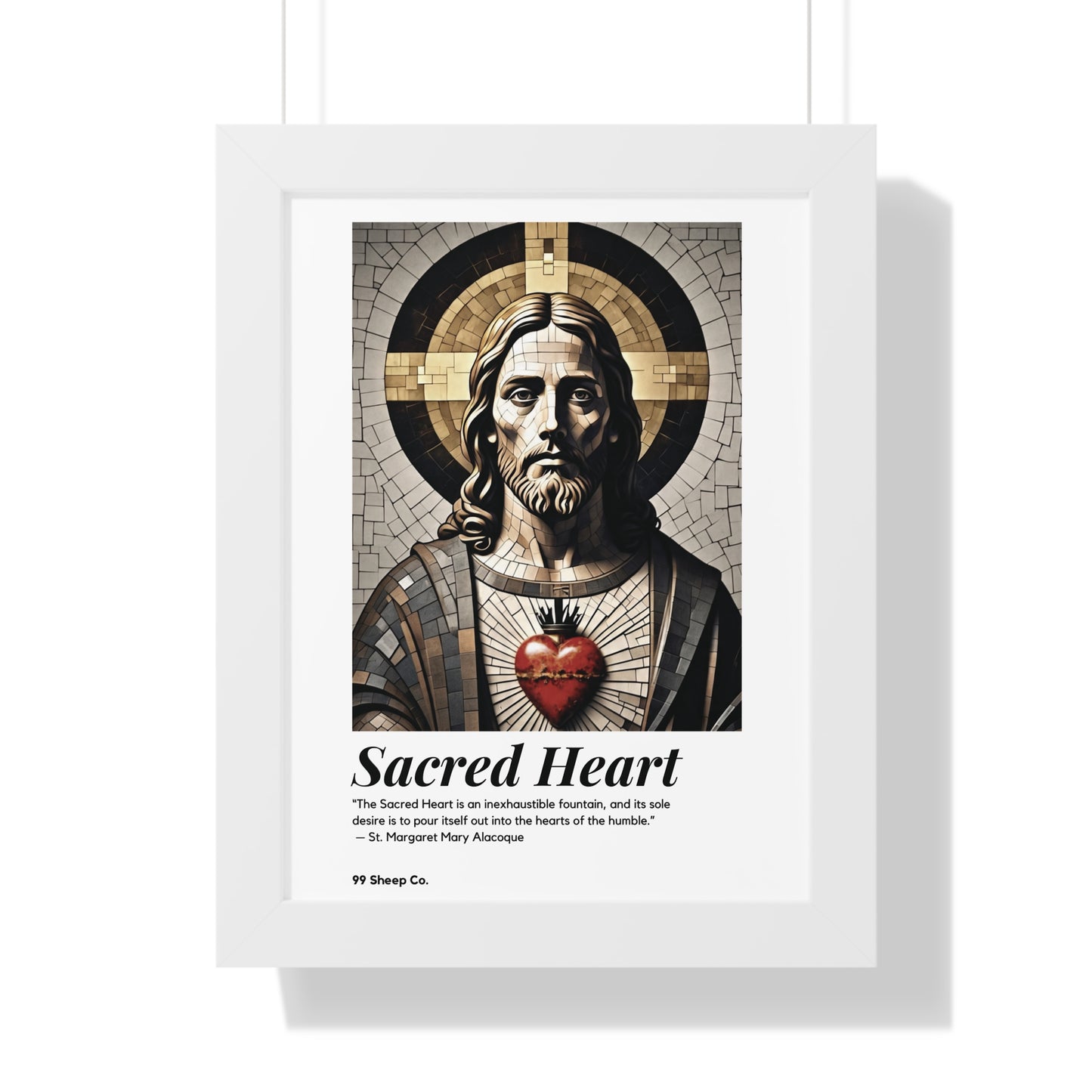 Sacred Heart of Jesus Vertical Mosaic Poster | Religious Wall Art, Home Decor, Christian Gift, Artwork