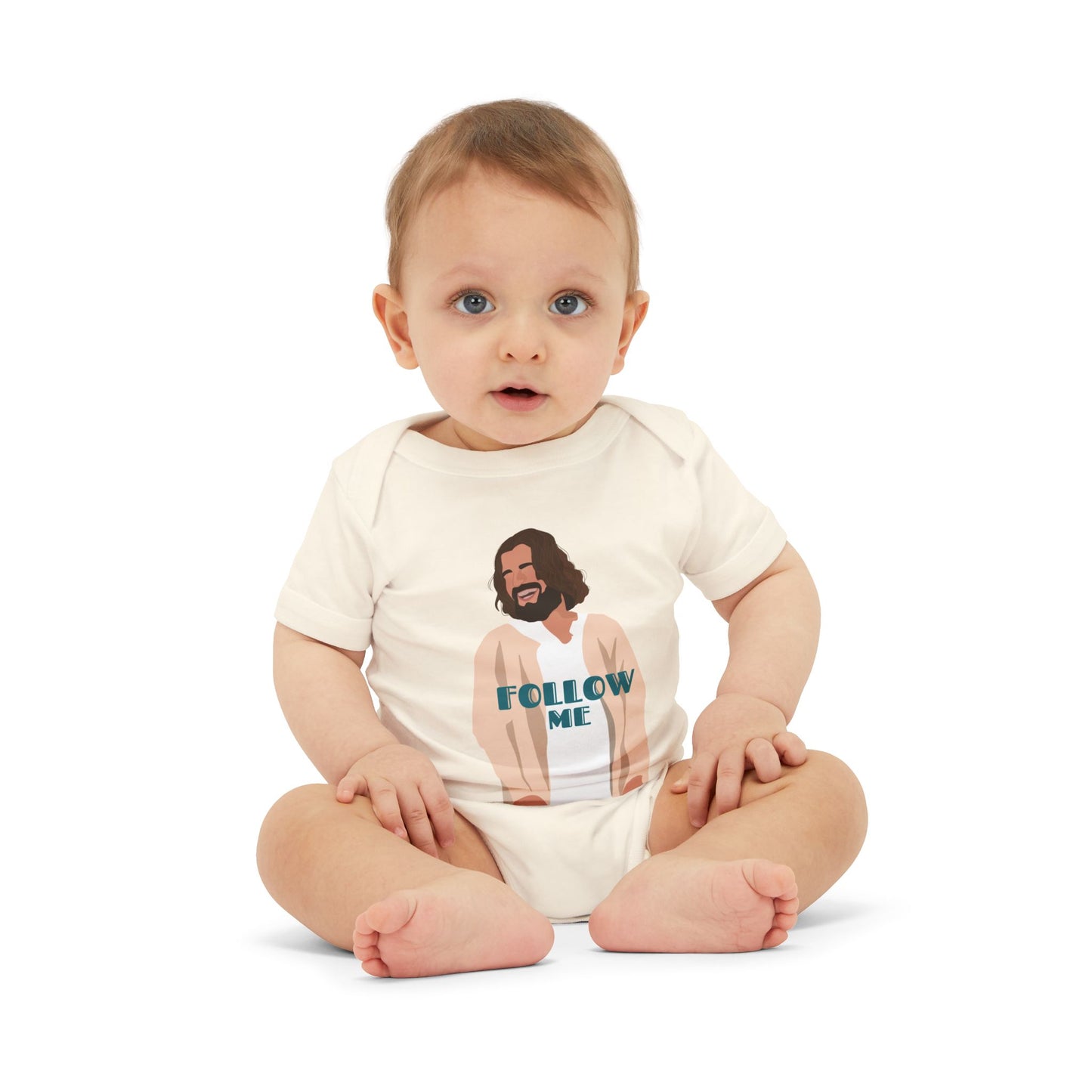 Jesus - Follow Me - 99 Sheep Signature Collection - Premium Unisex Baby Onesie