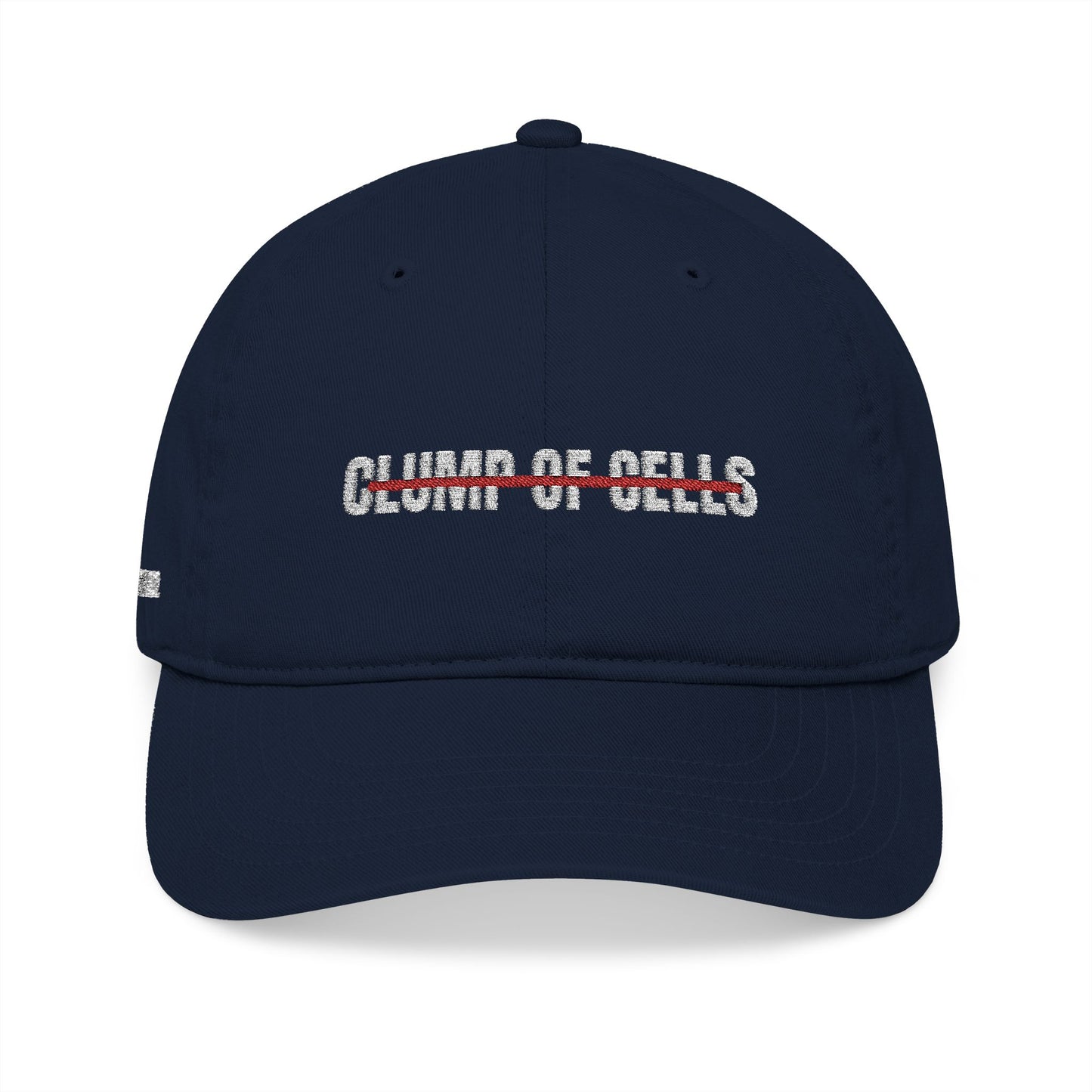 Not Just a Clump of Cells - Pro Life Frenchie Collab - Embroidered Organic Baseball Cap