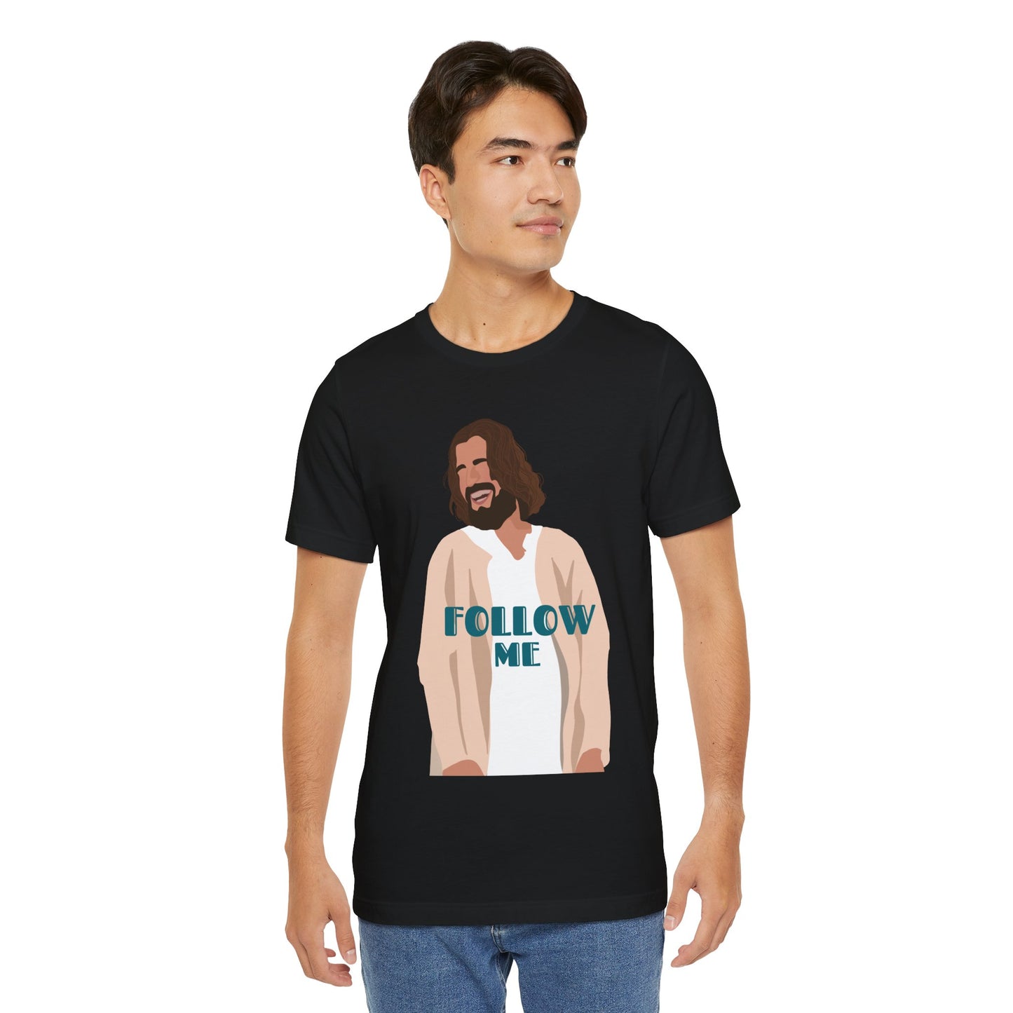 Jesus - Follow Me - 99 Sheep Signature Collection - Premium Unisex Adult Tee Shirt