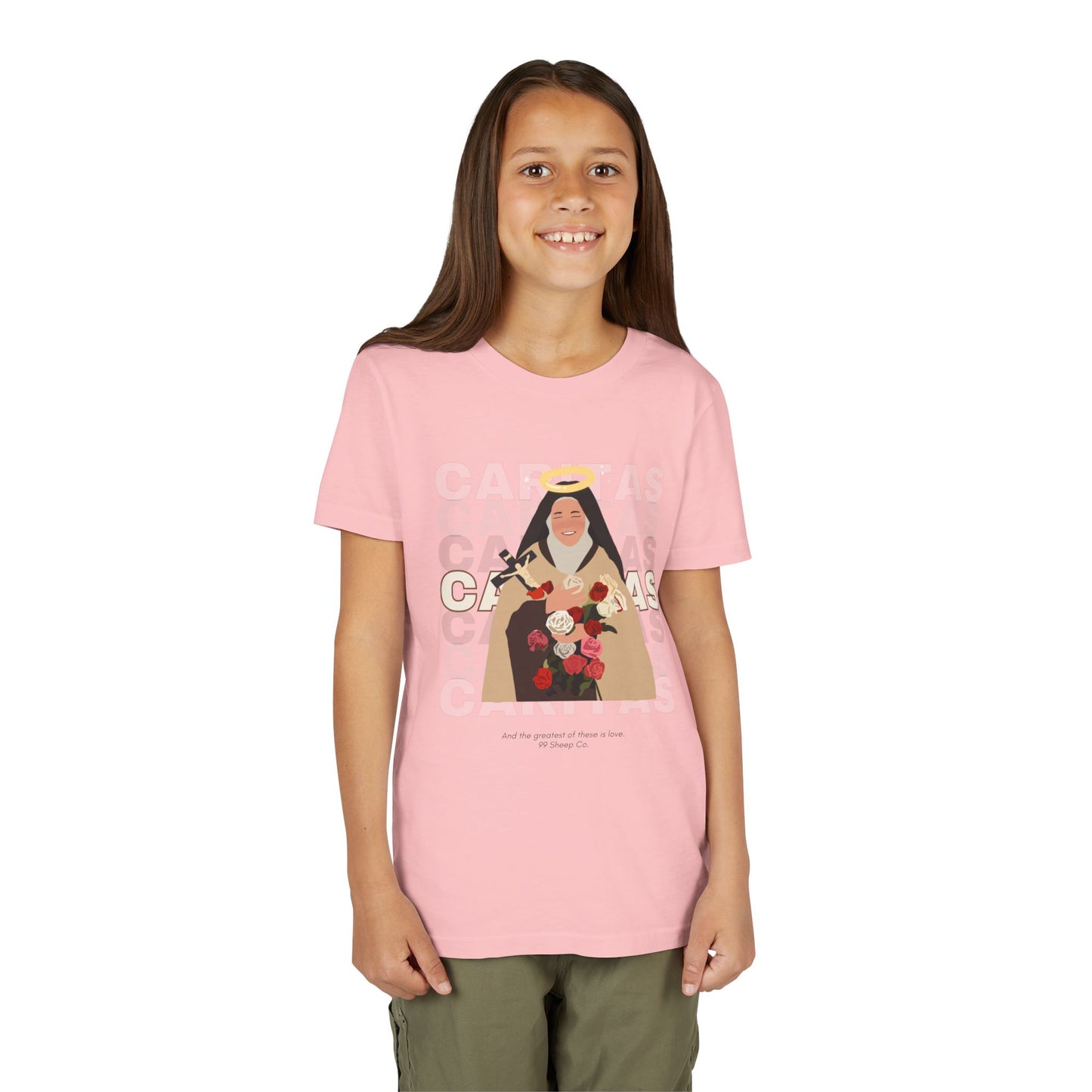 Caritas - St. Therese of Lisieux - 99 Sheep Signature Collection - Premium Unisex Youth Shirt