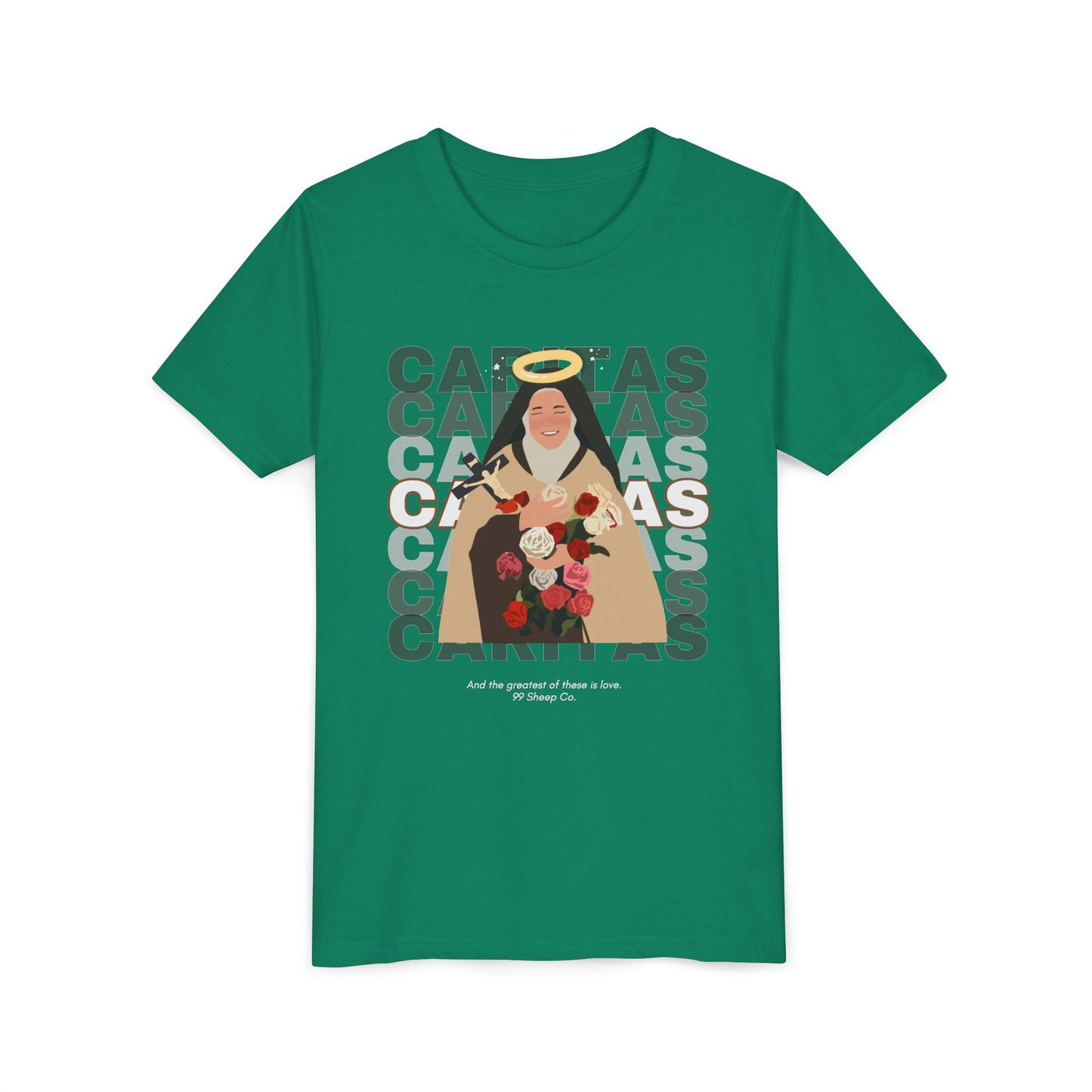 Caritas - St. Therese of Lisieux - 99 Sheep Signature Collection - Premium Unisex Youth Shirt