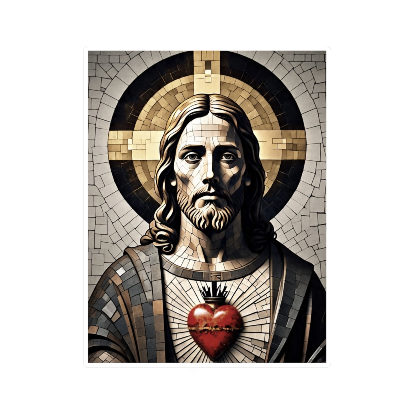Sacred Heart of Jesus - Kiss-Cut Vinyl Decals, Christian Stickers, Religious Home Decor, Miraculous Love, Sacred Heart Art, Inspirational Gifts