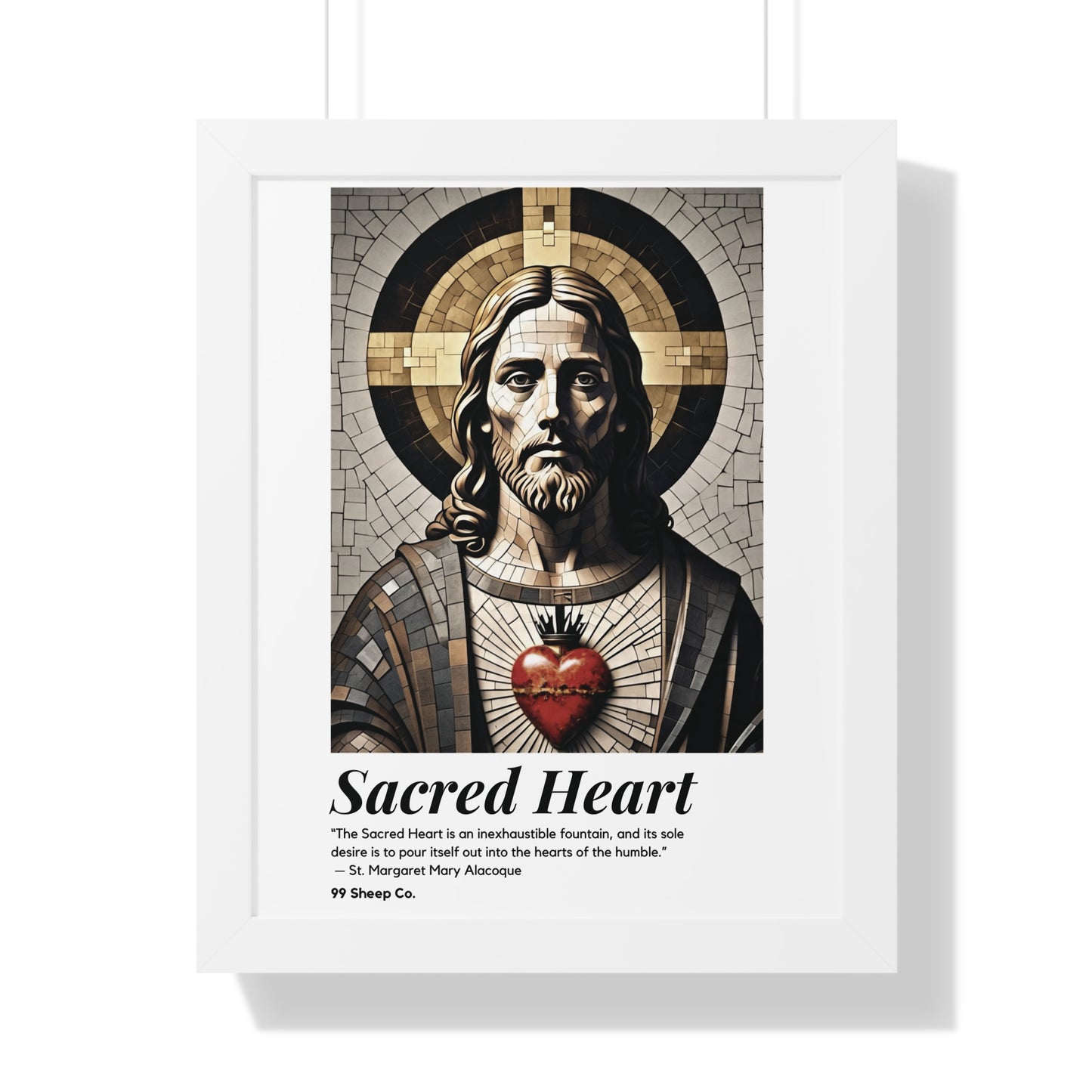 Sacred Heart of Jesus Vertical Mosaic Poster | Religious Wall Art, Home Decor, Christian Gift, Artwork
