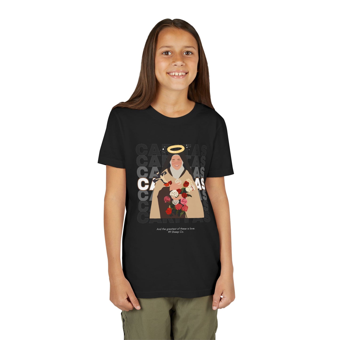 Caritas - St. Therese of Lisieux - 99 Sheep Signature Collection - Premium Unisex Youth Shirt