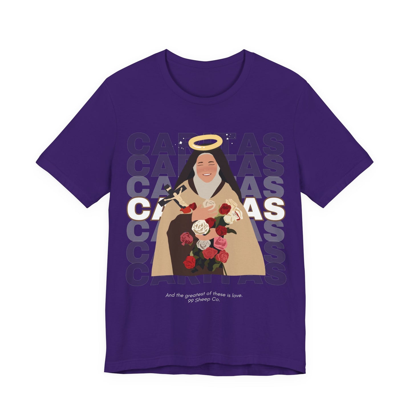 Caritas - St. Therese of Lisieux - 99 Sheep Signature Collection - Premium Unisex Adult Tee Shirt