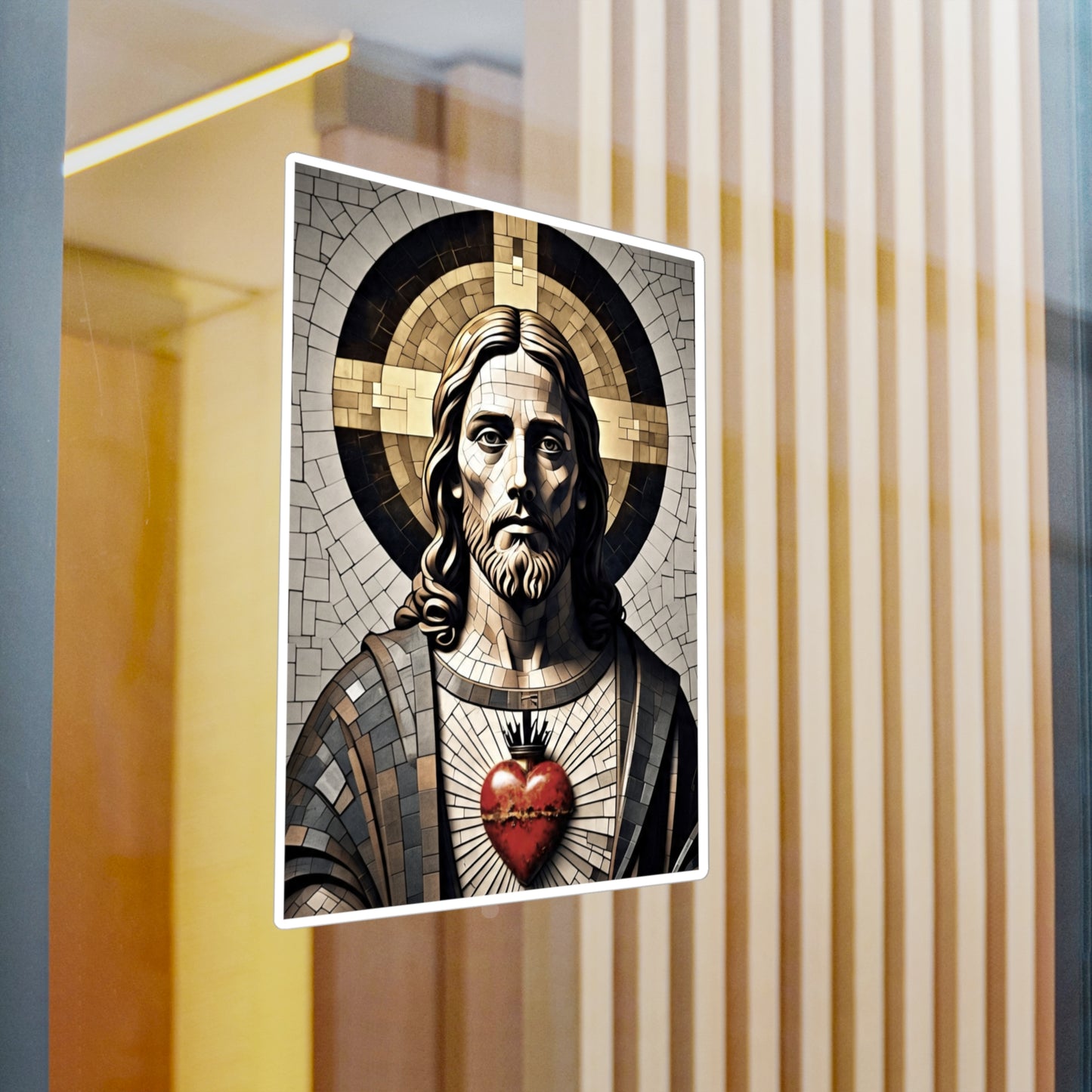 Sacred Heart of Jesus - Kiss-Cut Vinyl Decals, Christian Stickers, Religious Home Decor, Miraculous Love, Sacred Heart Art, Inspirational Gifts