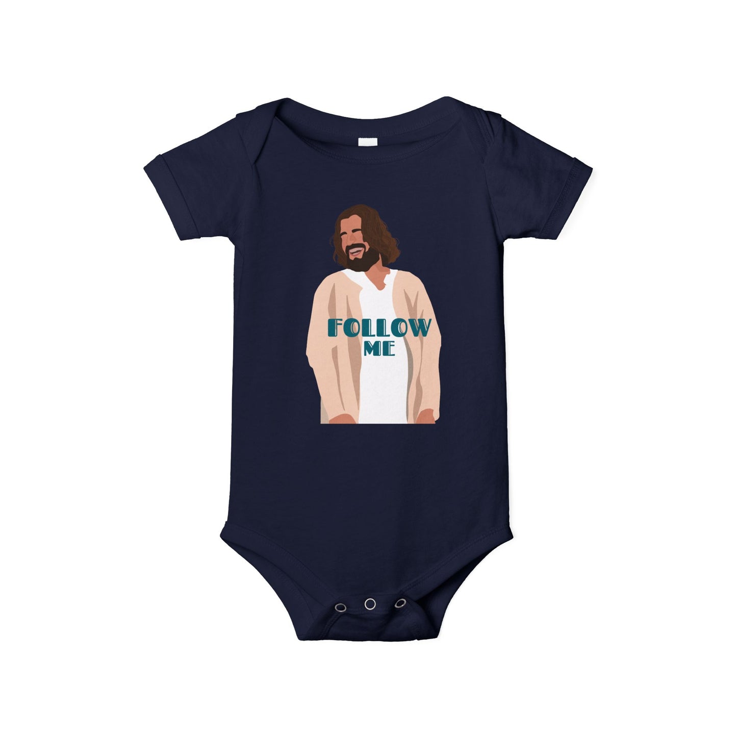 Jesus - Follow Me - 99 Sheep Signature Collection - Premium Unisex Baby Onesie