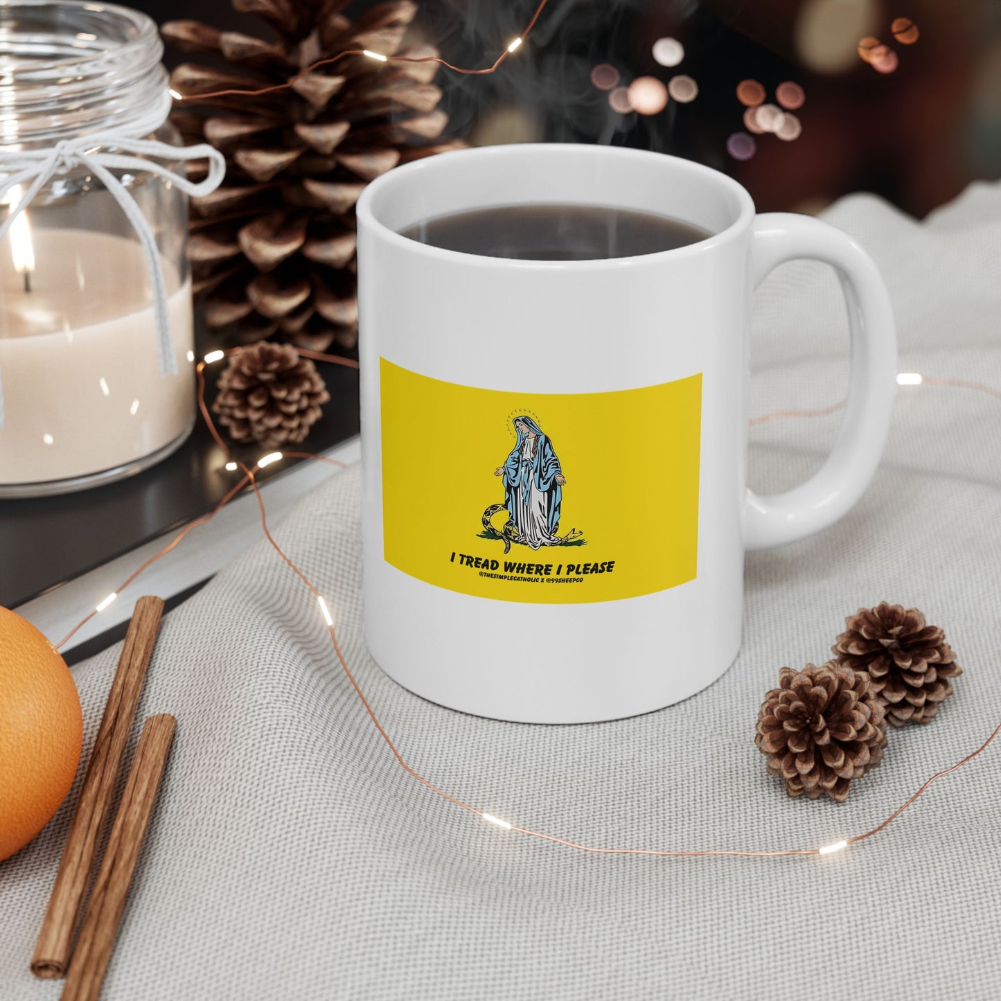 Mary - I Tread Where I Please - Novelty Catholic Mug