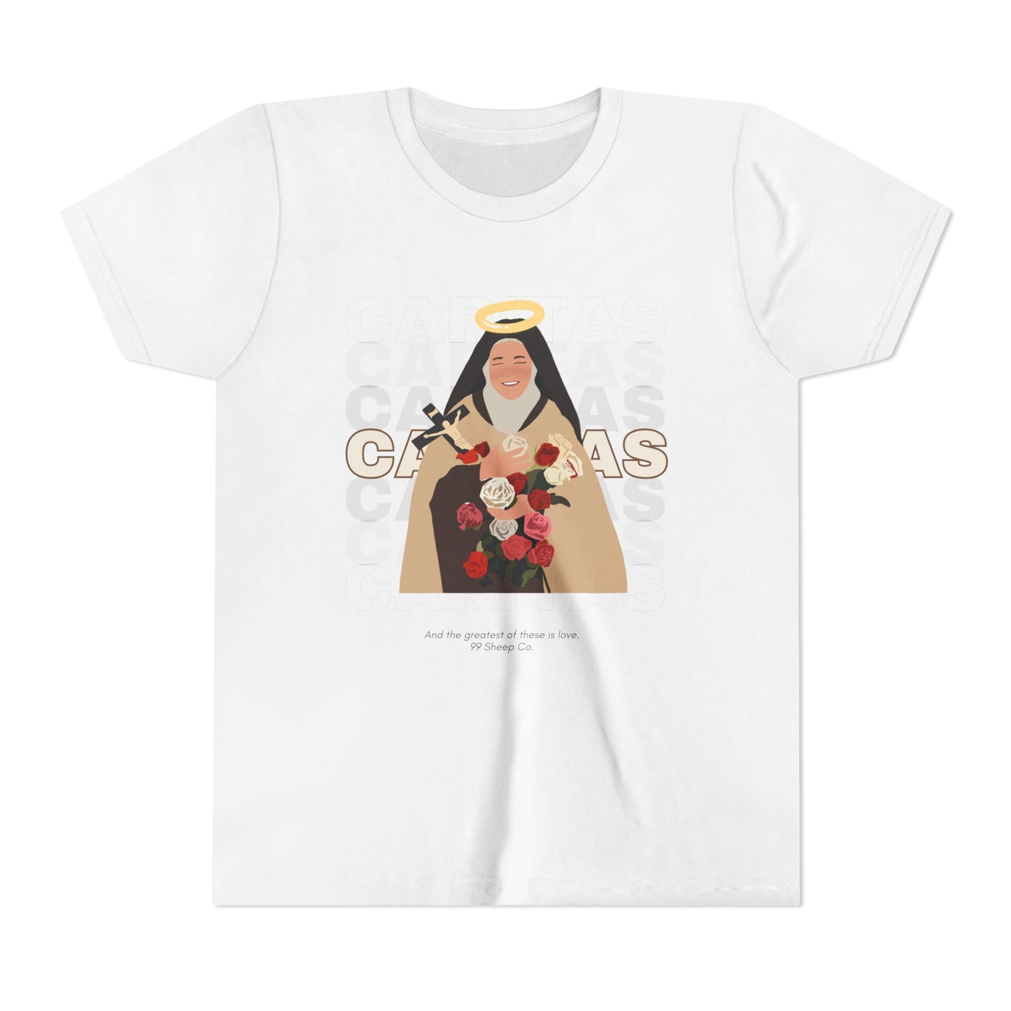 Caritas - St. Therese of Lisieux - 99 Sheep Signature Collection - Premium Unisex Youth Shirt