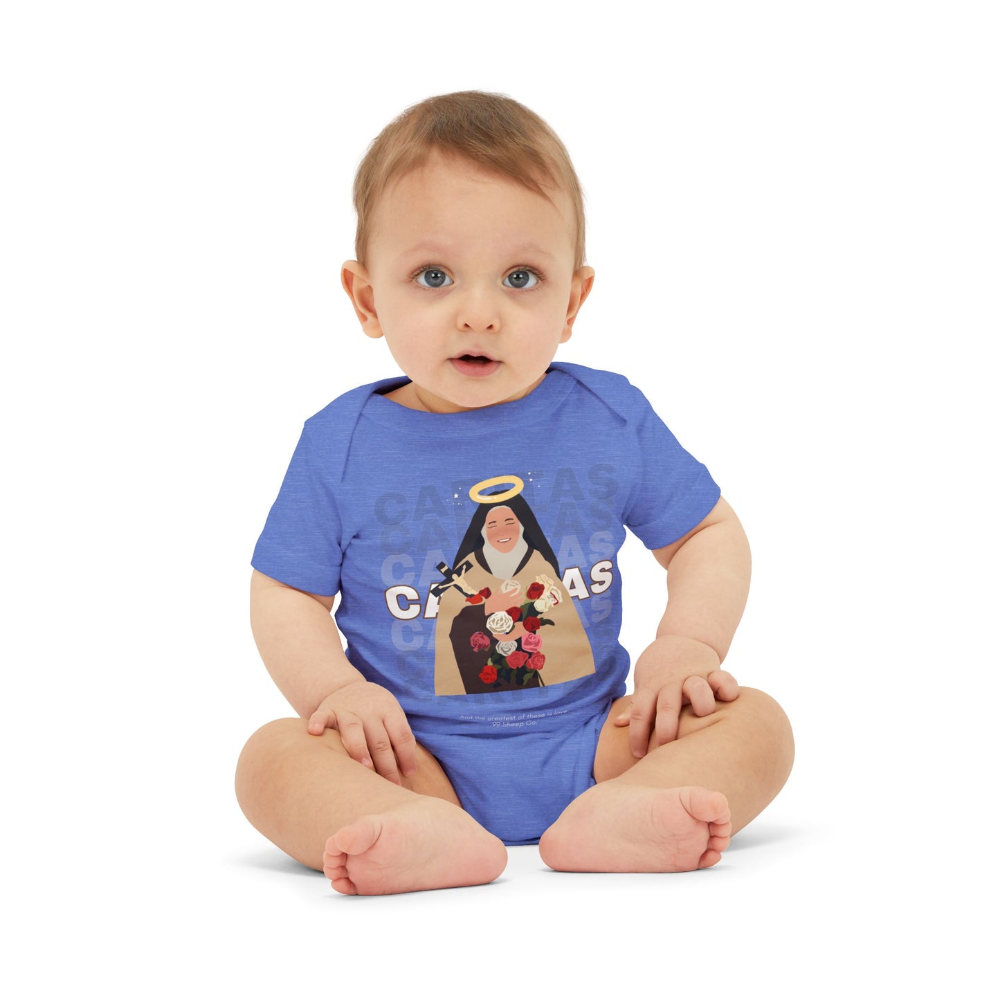 Caritas - St. Therese of Lisieux - 99 Sheep Signature Collection - Premium Unisex Baby Onesie