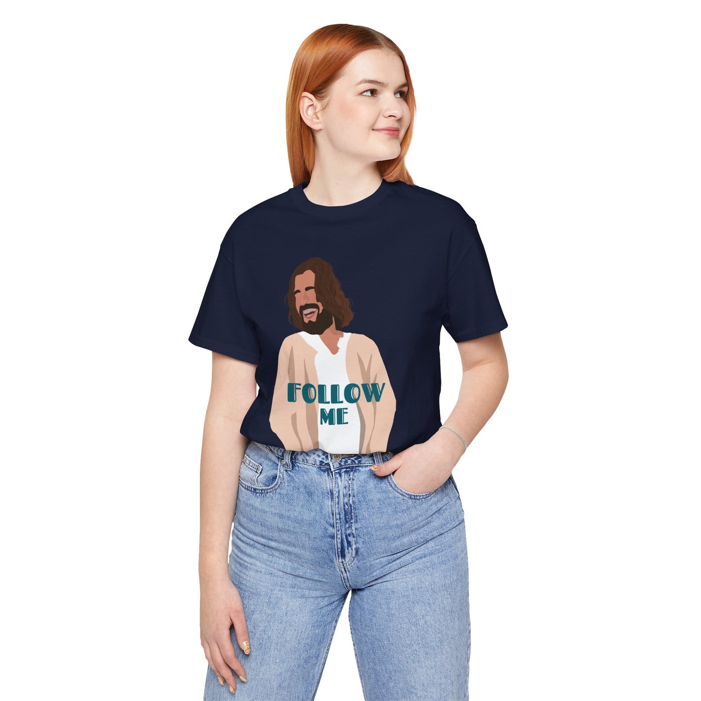 Jesus - Follow Me - 99 Sheep Signature Collection - Premium Unisex Adult Tee Shirt